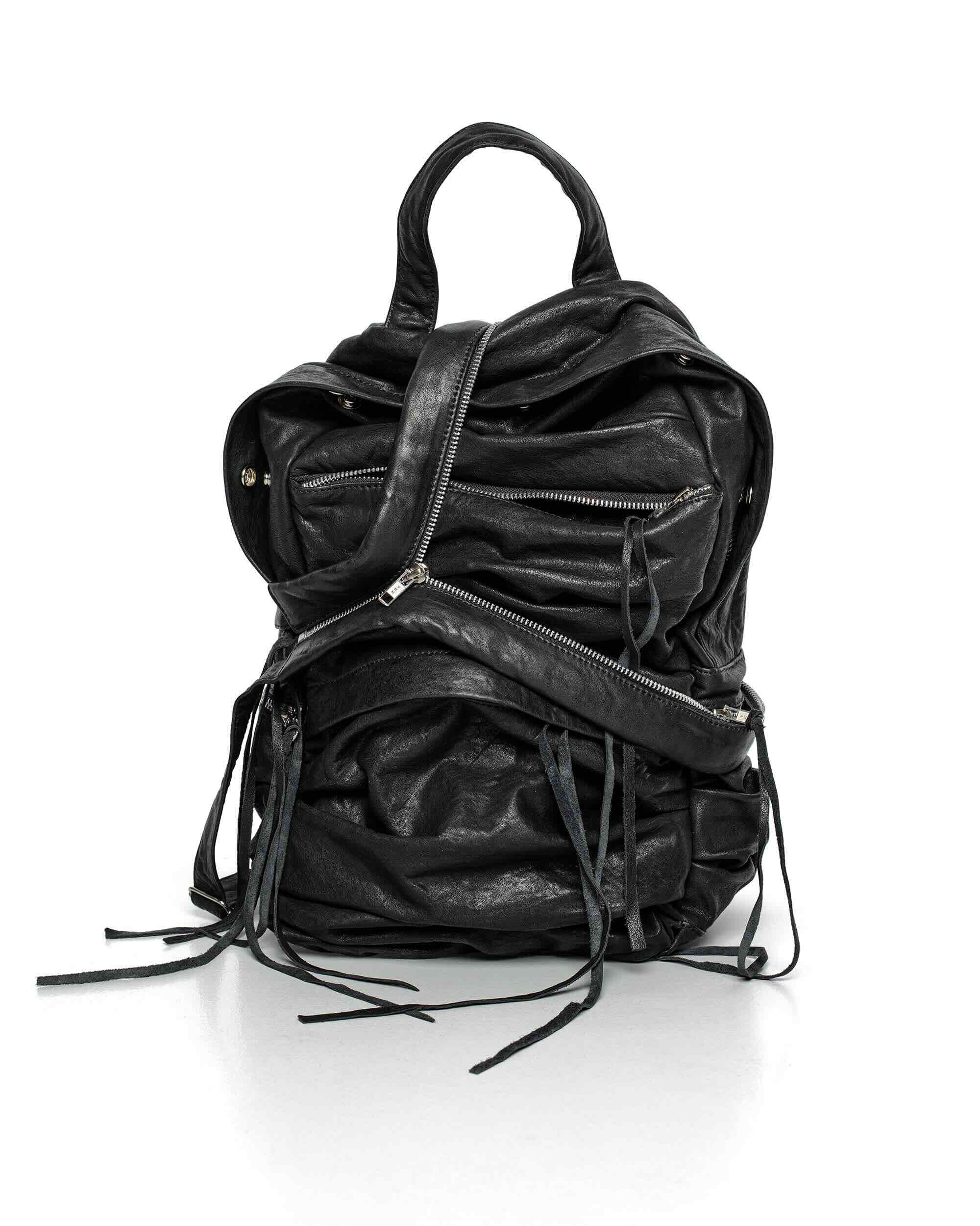 Split strap leather backpack