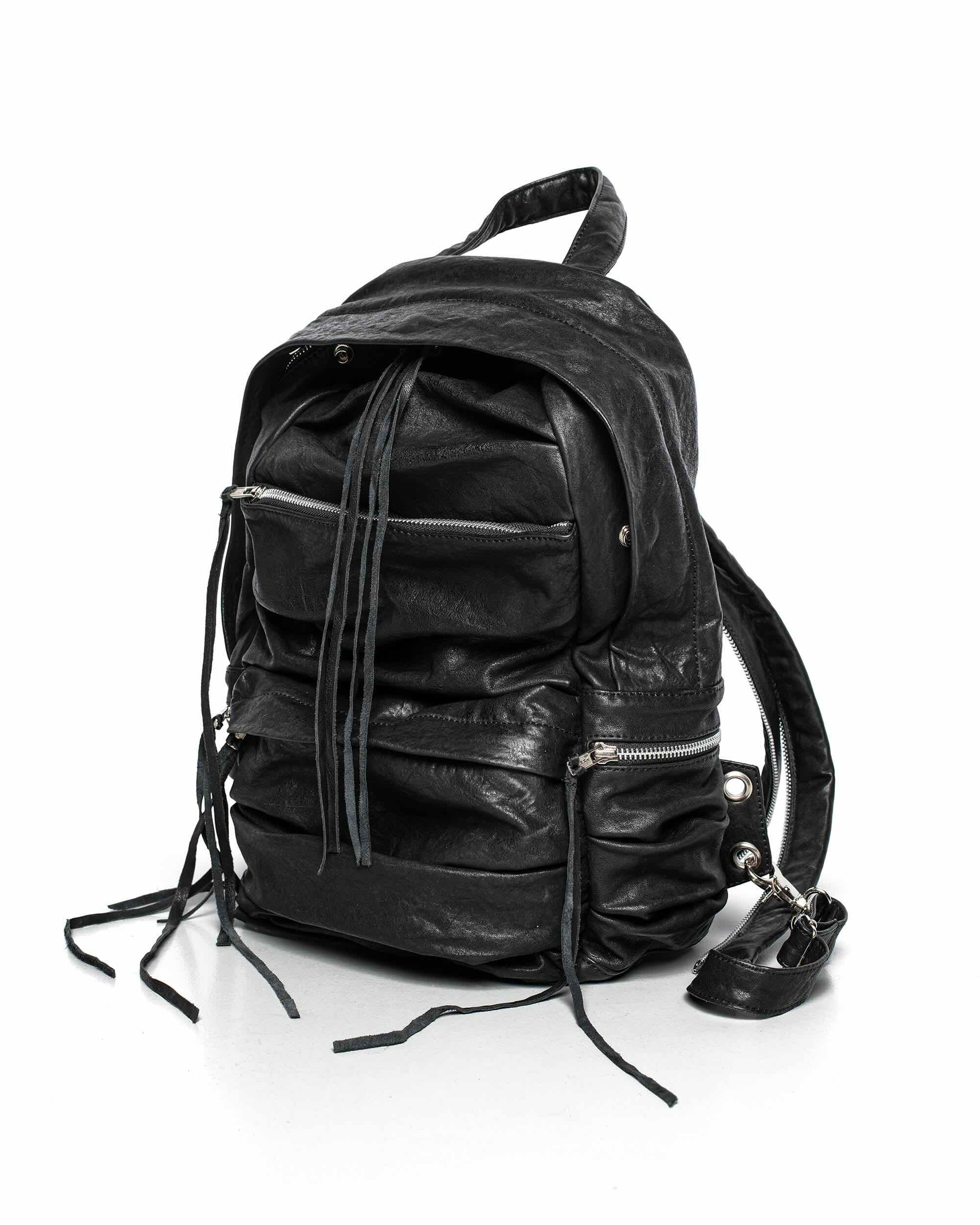 Split strap leather backpack