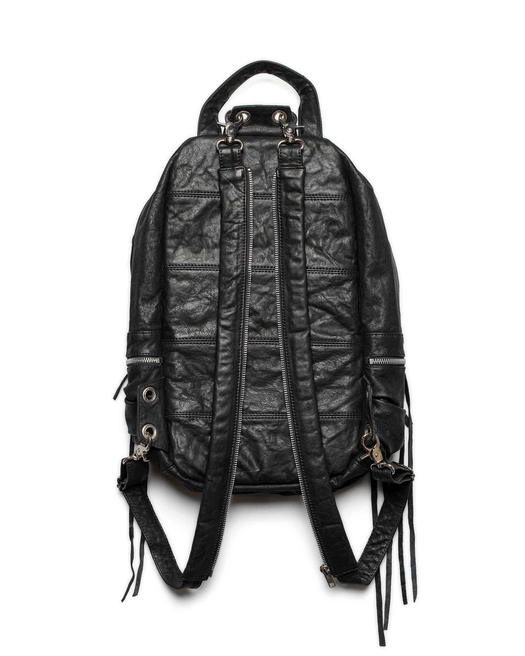 Split strap leather backpack