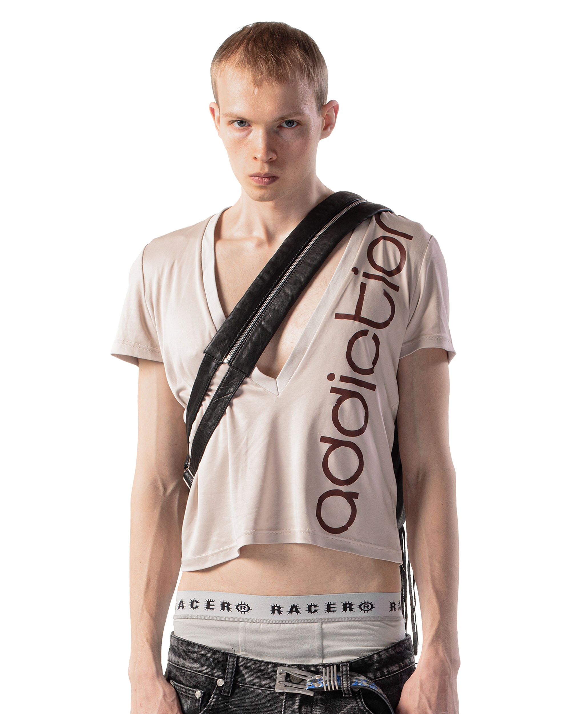 Split strap leather backpack