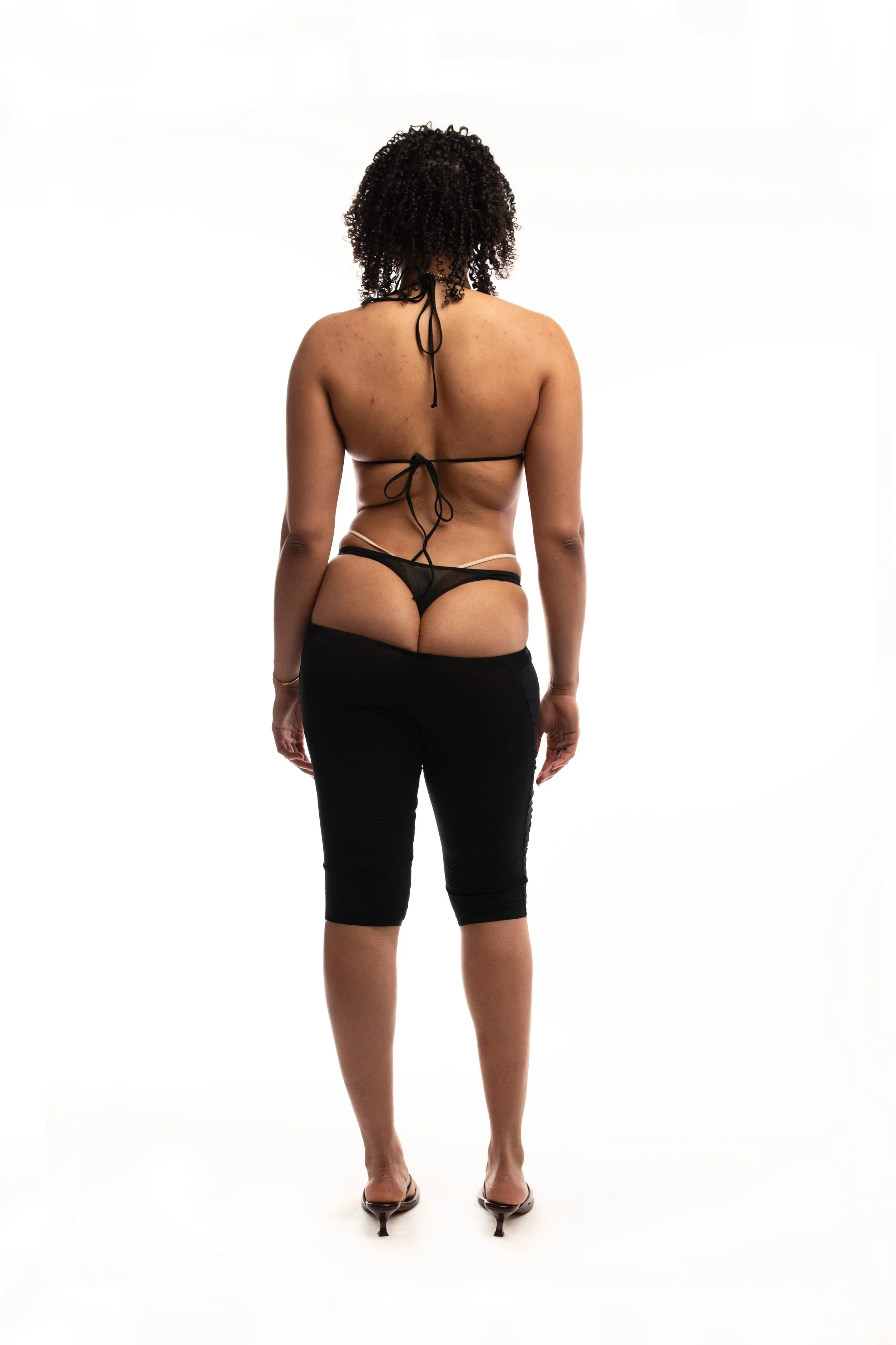 Mini transparent bikini top - black