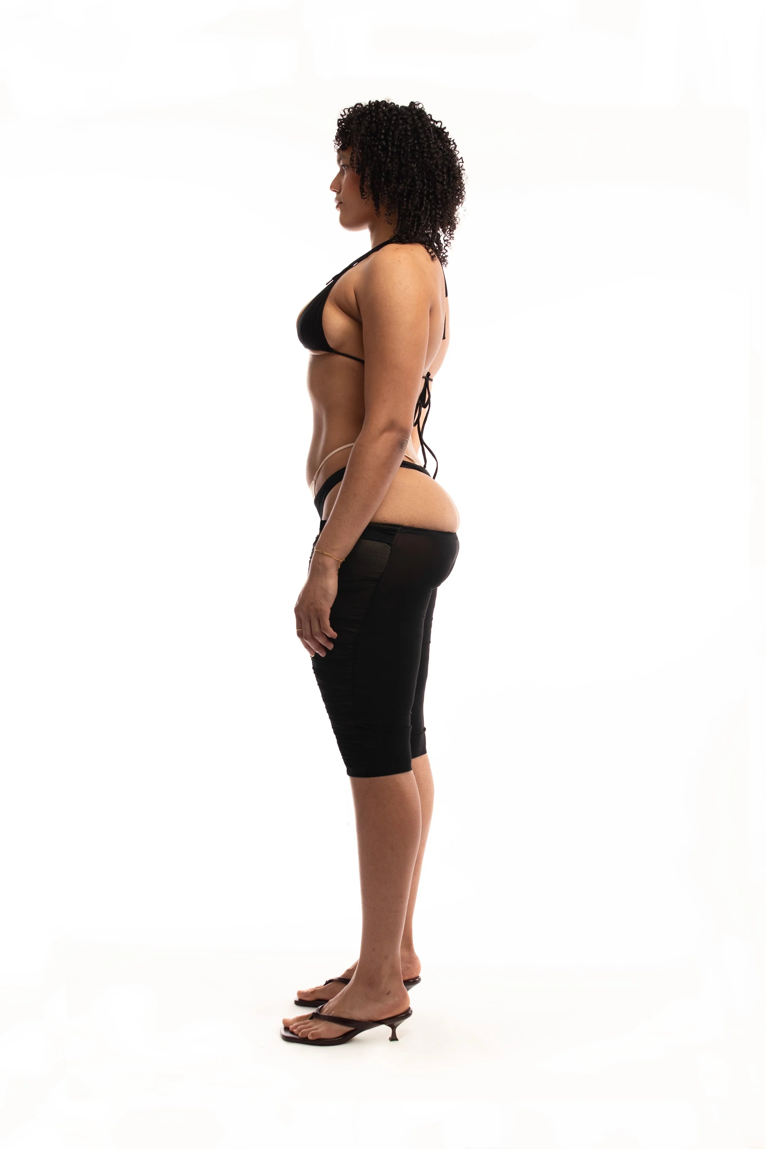 Mini transparent bikini top - black