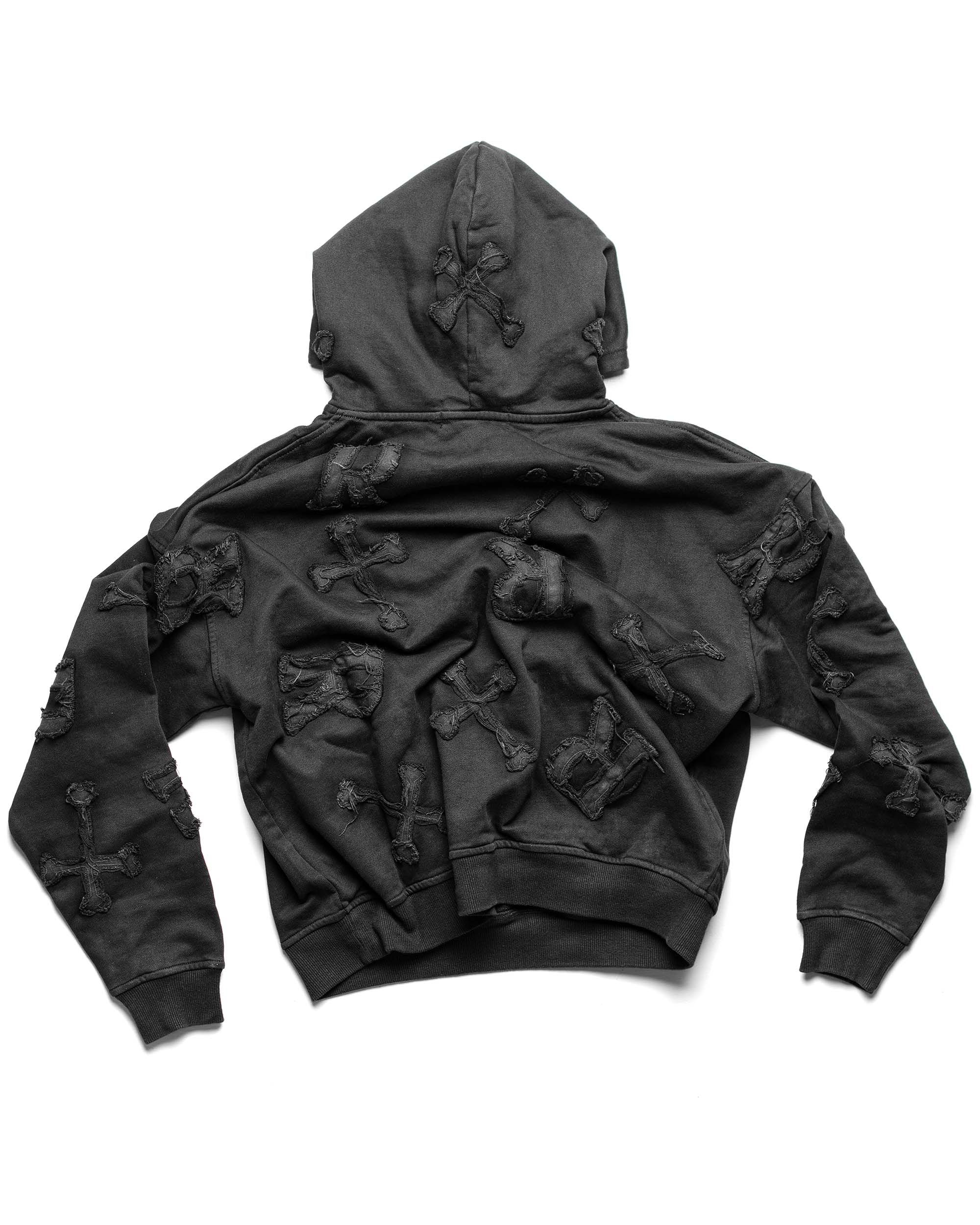 Black patch hoodie