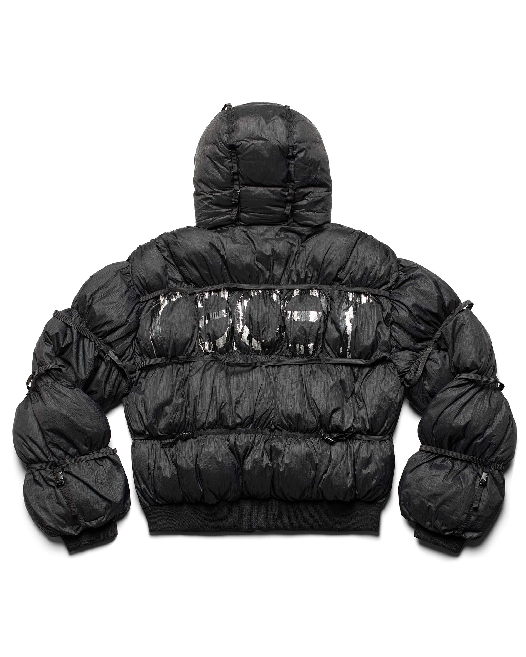 Black puffer jacket x