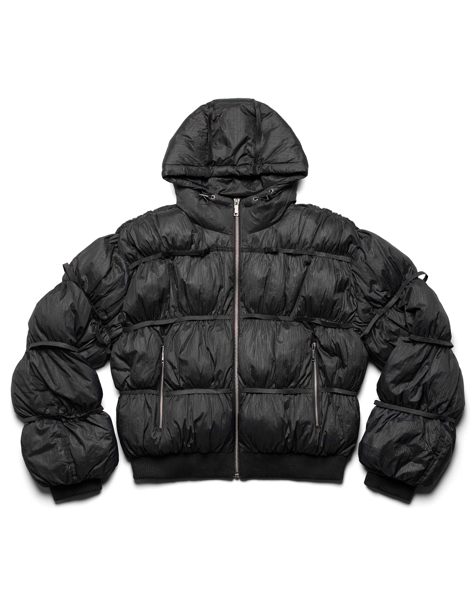 Black puffer jacket x