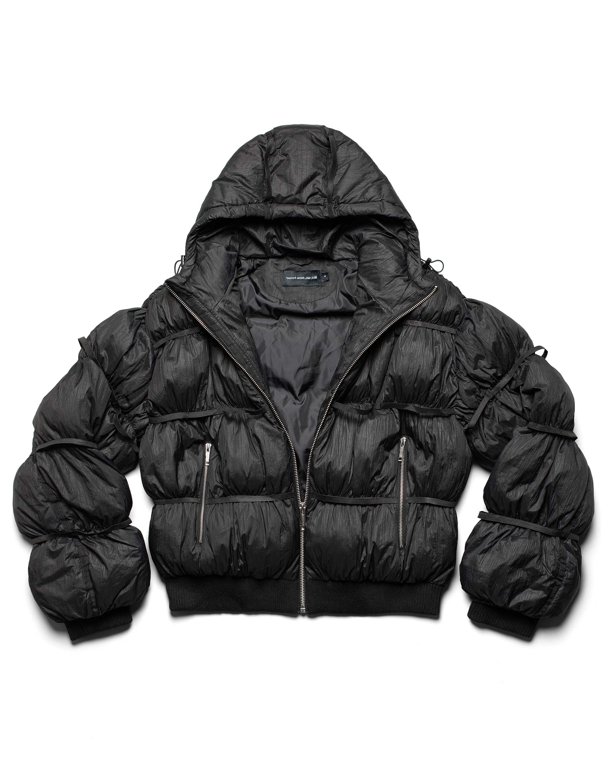 Black puffer jacket x