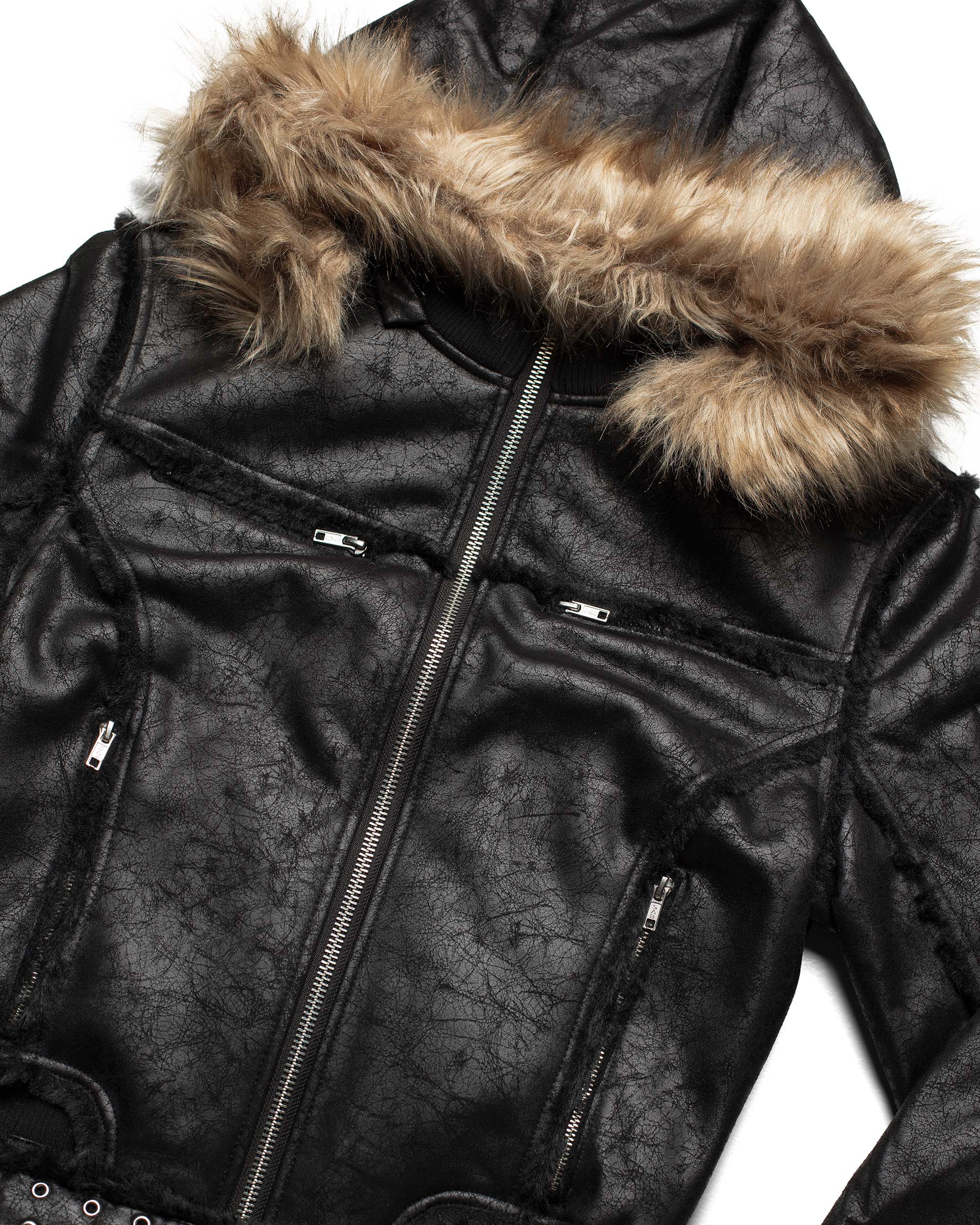 Black sheepskin jacket