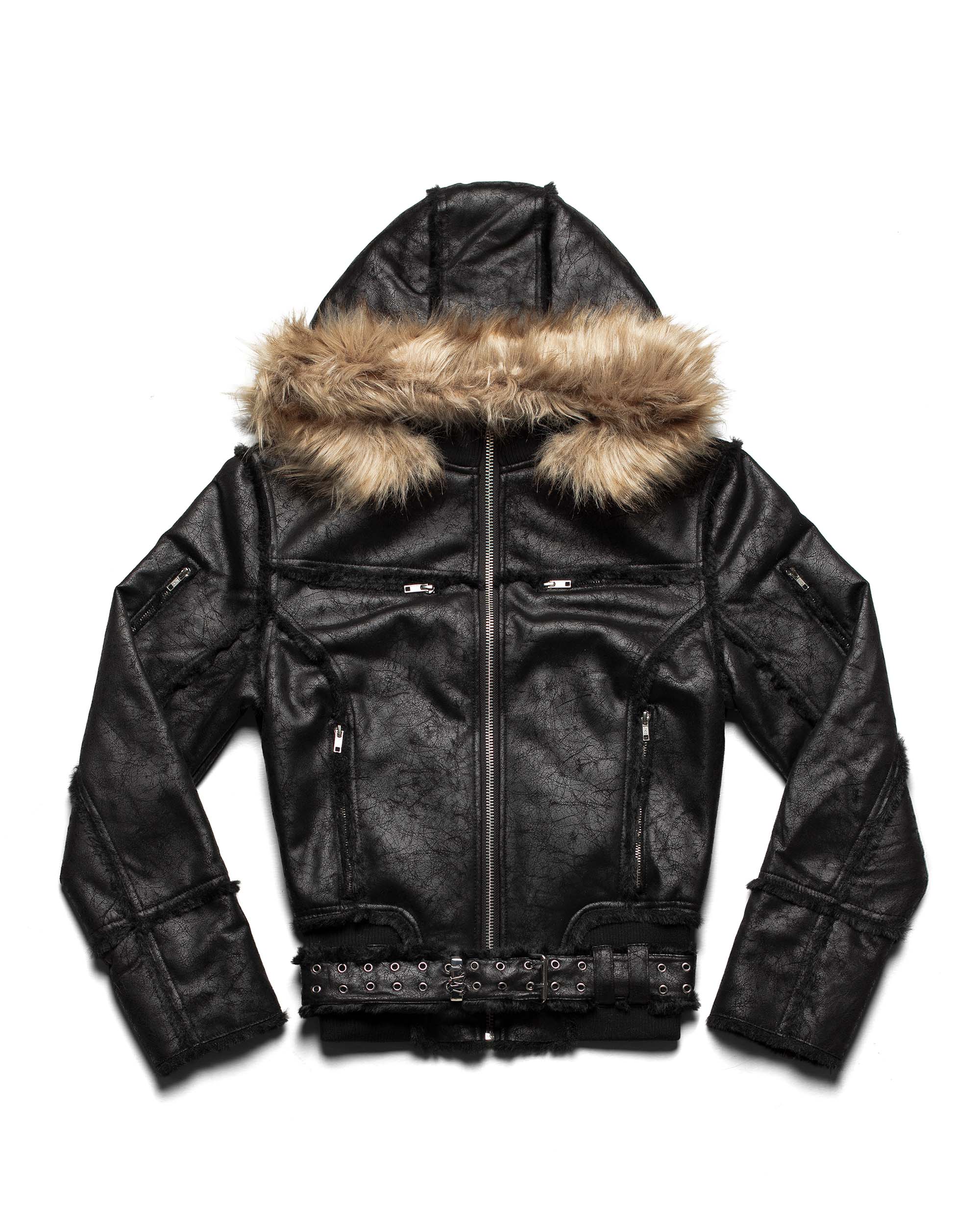 Black sheepskin jacket