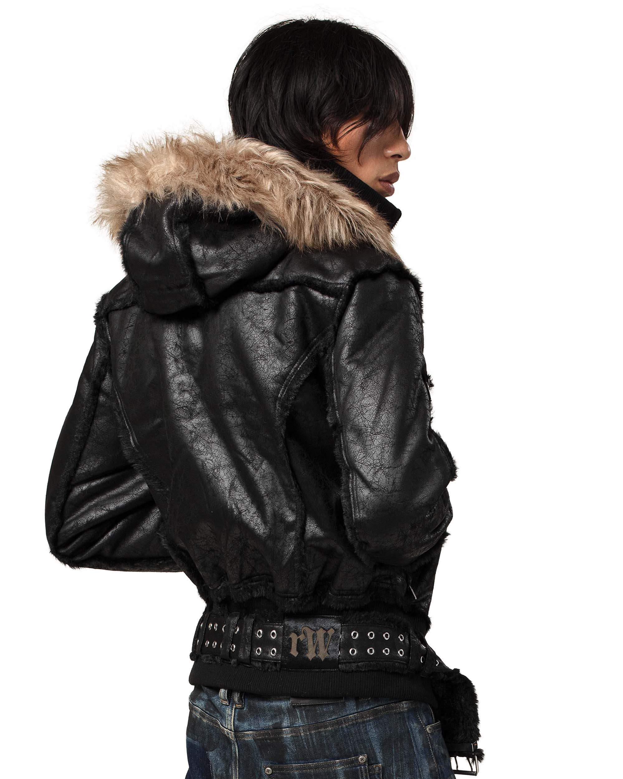 Black sheepskin jacket