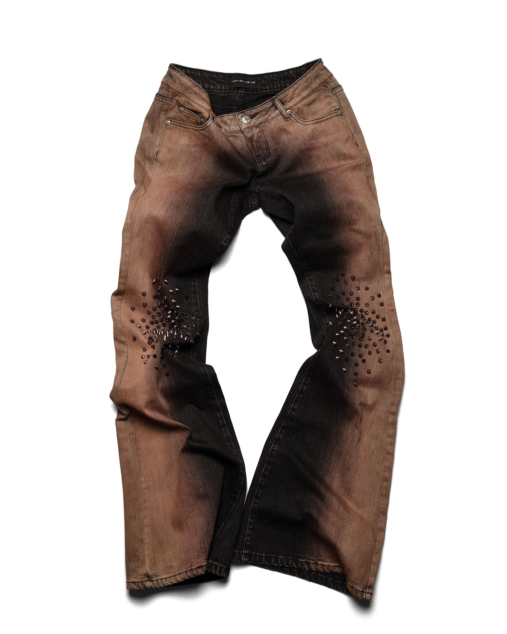 Ember spike flared denim