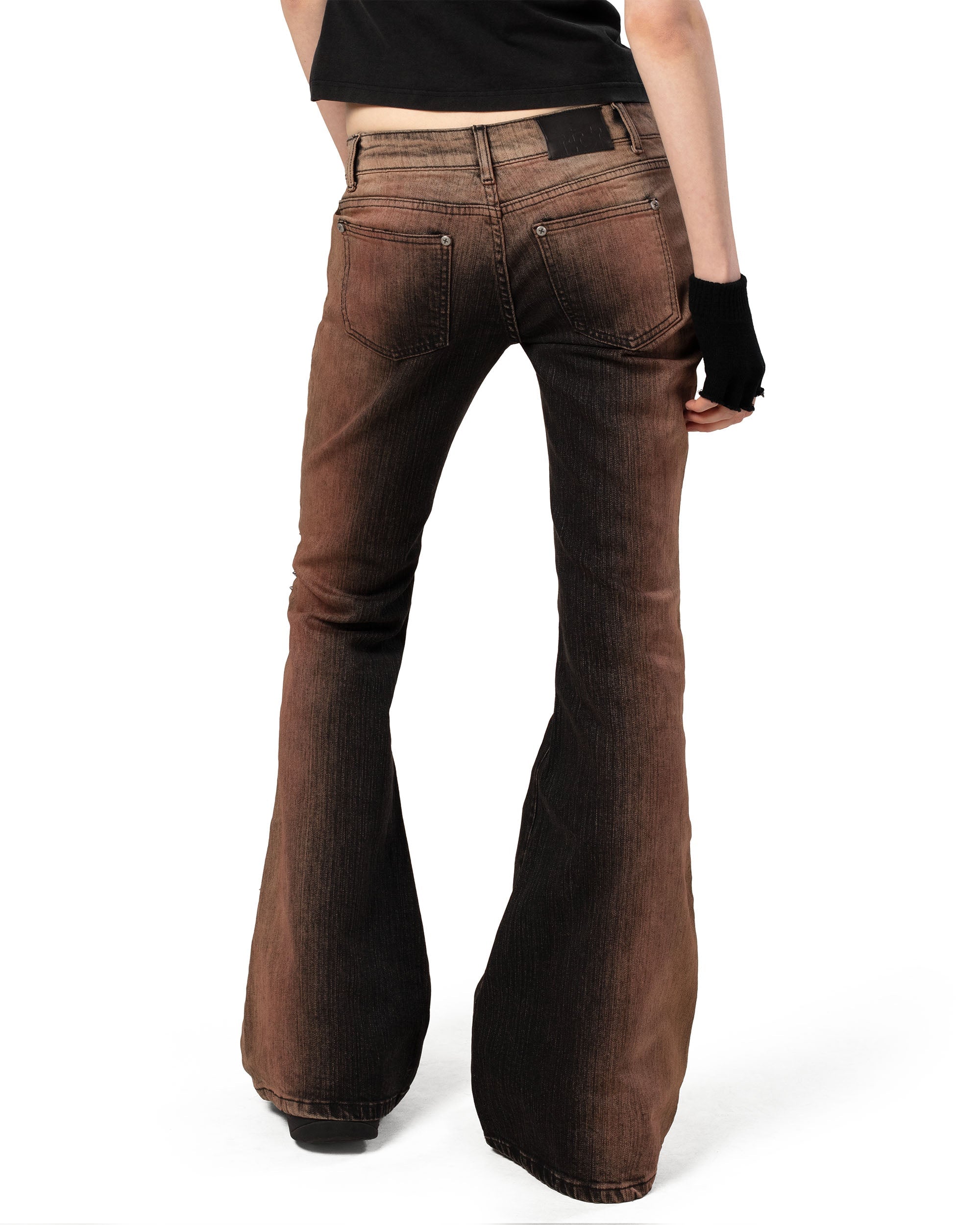Ember spike flared denim