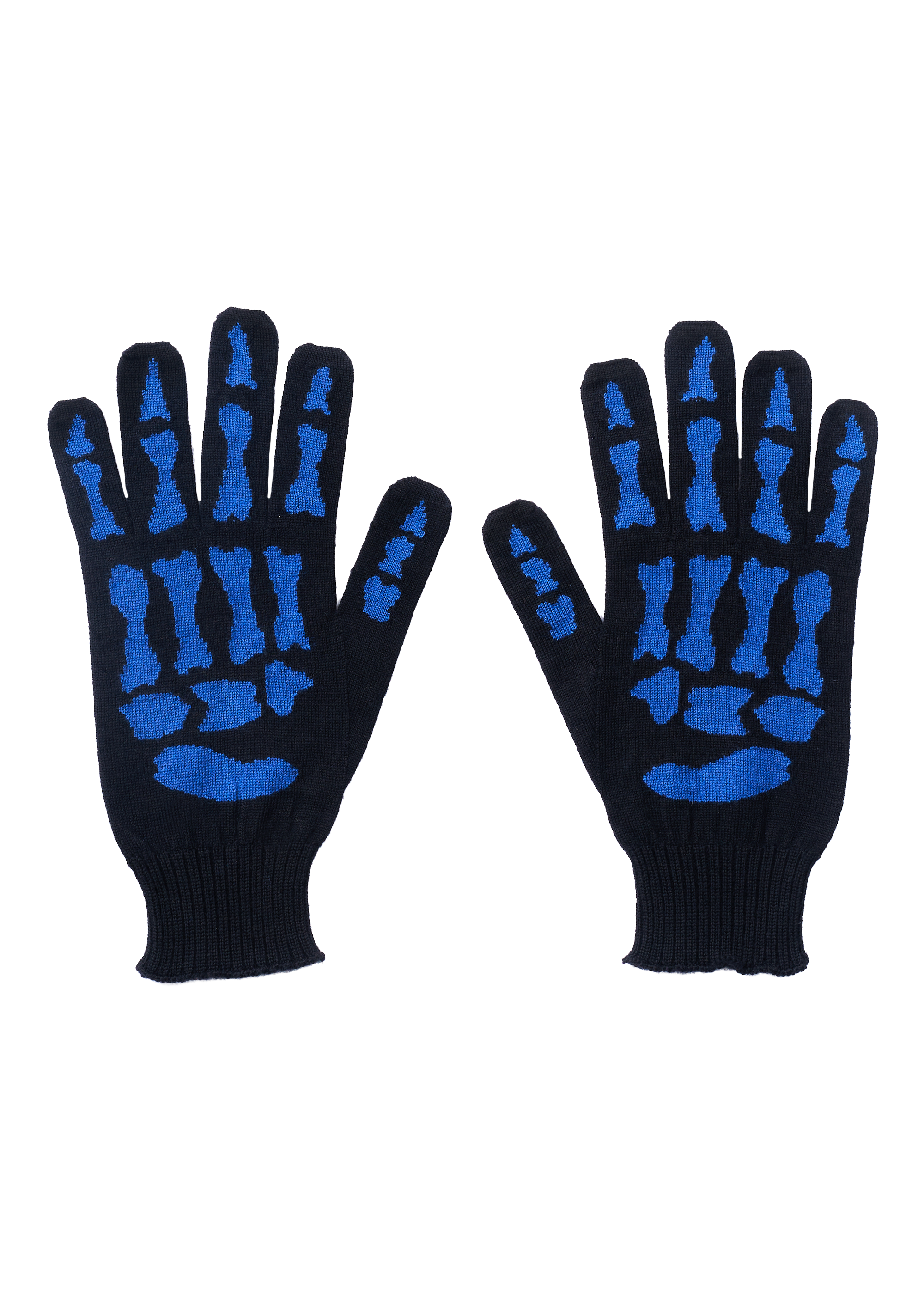 Skeleton gloves - black/blue