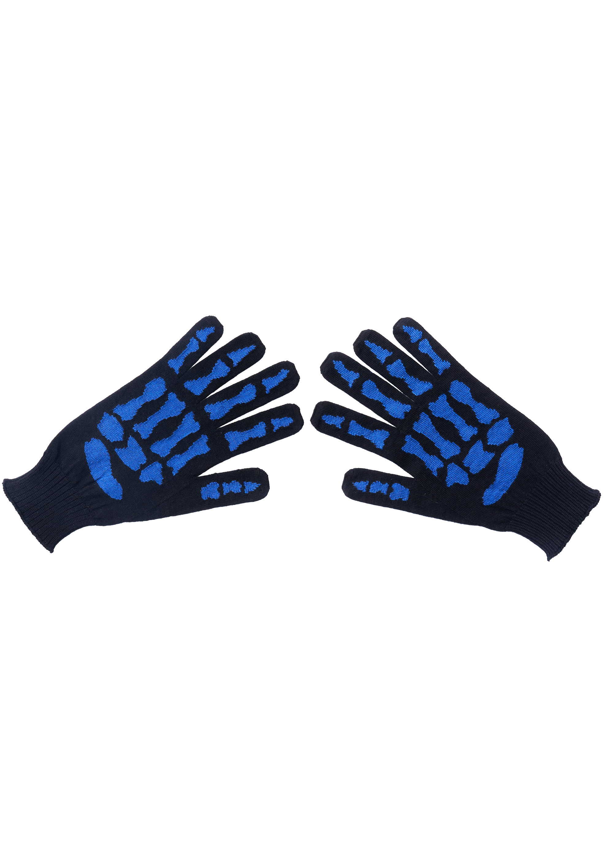 Skeleton gloves - black/blue