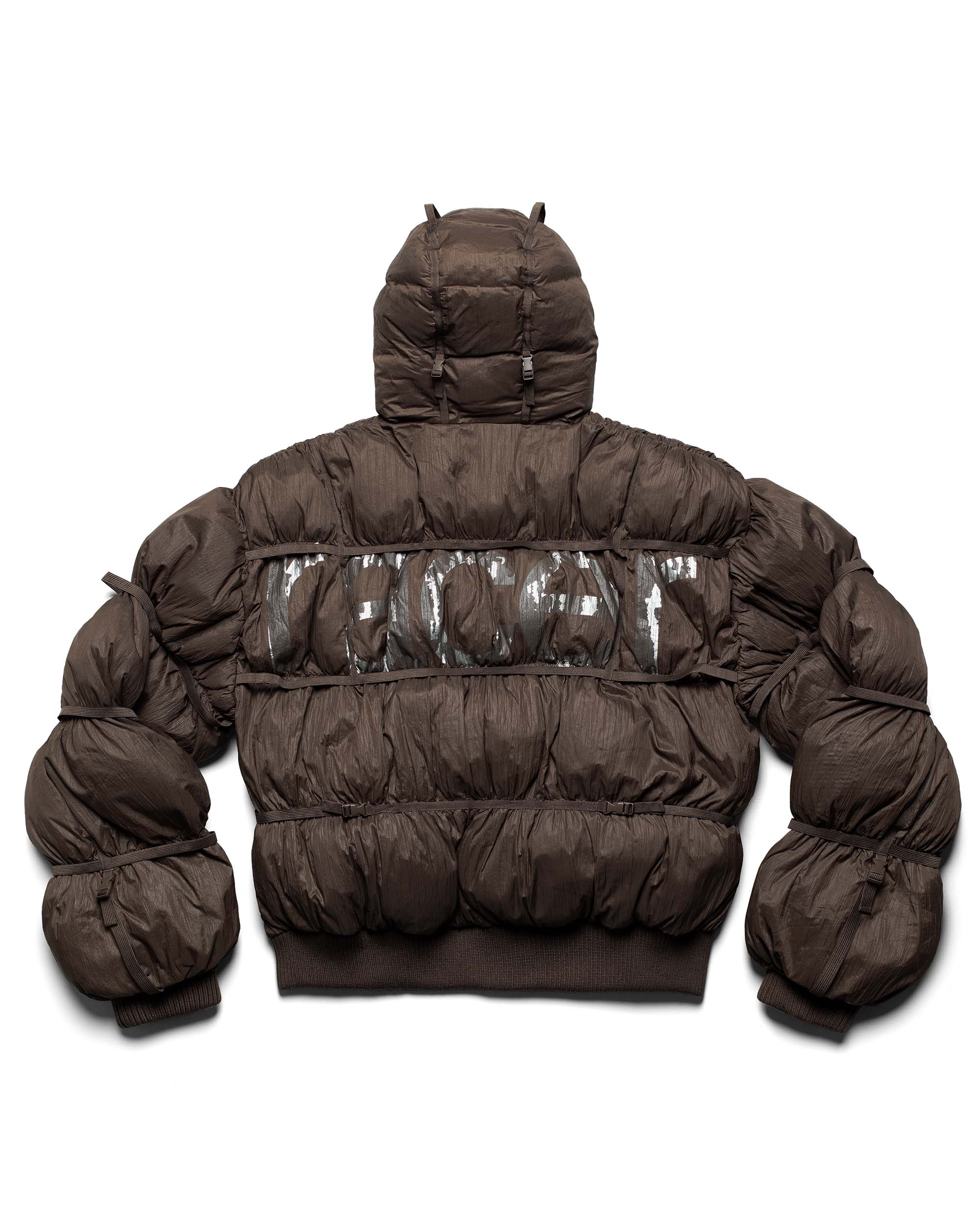 Brown puffer jacket x