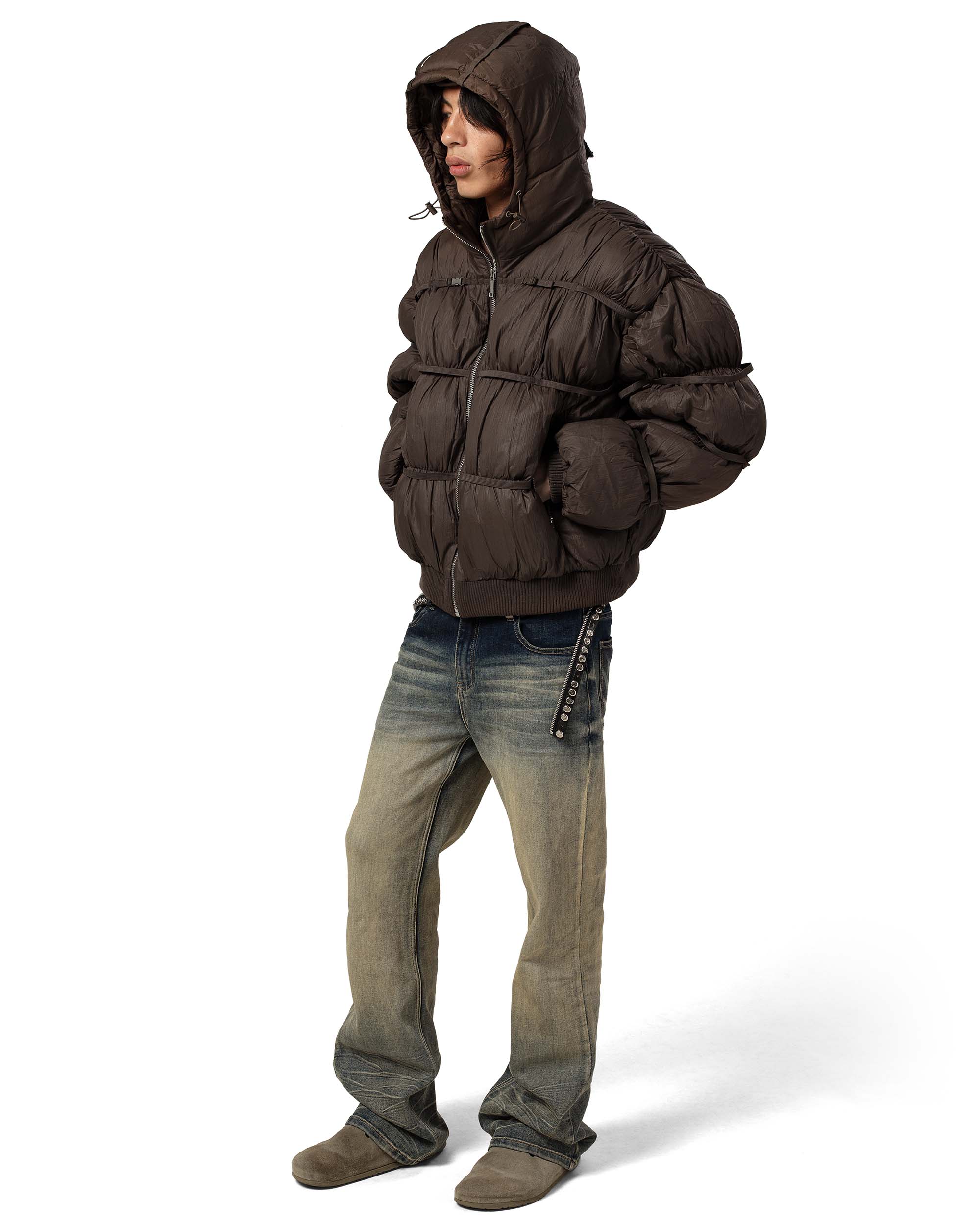Brown puffer jacket x