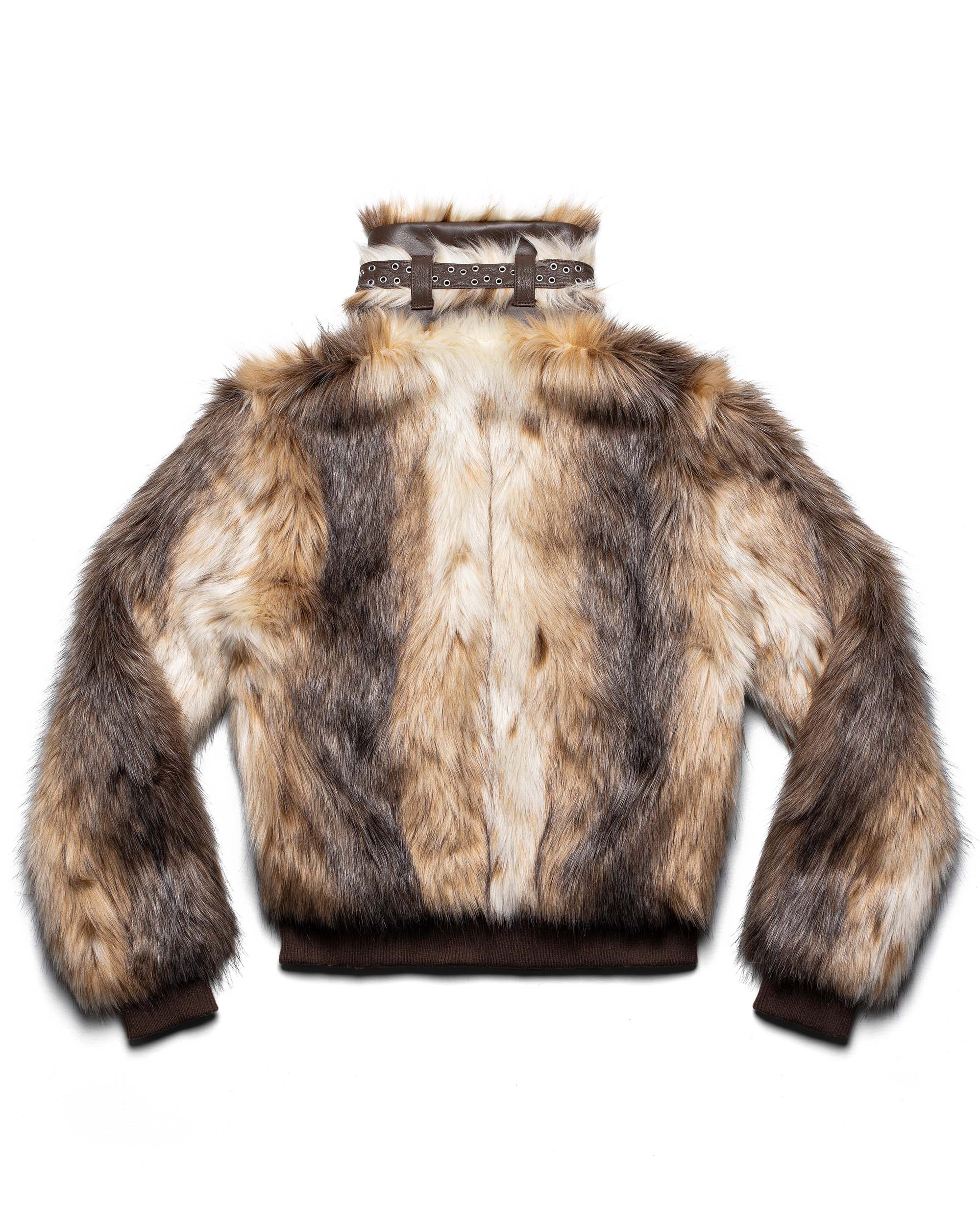 Coyote fur bomber