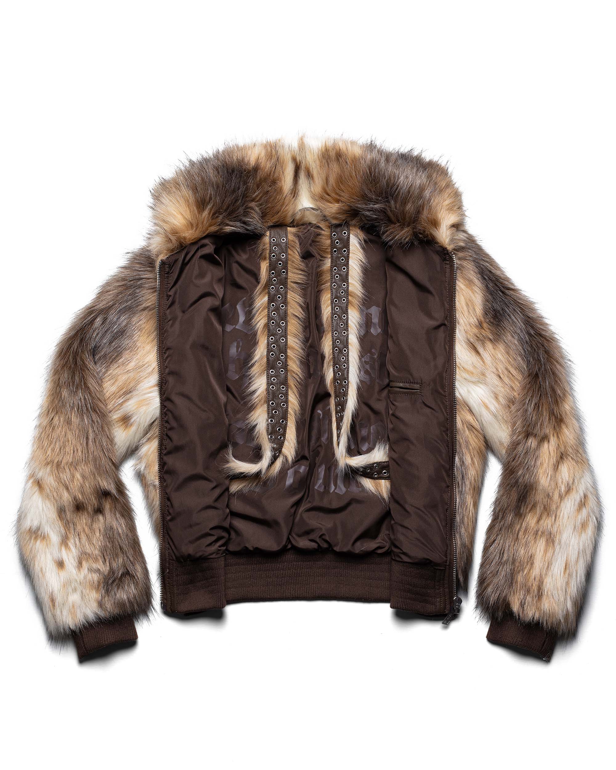 Coyote fur bomber