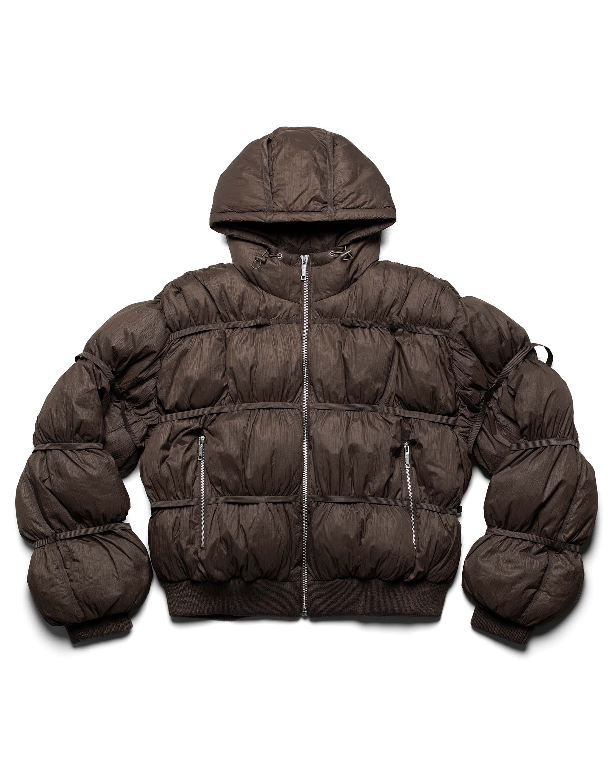 Brown puffer jacket x