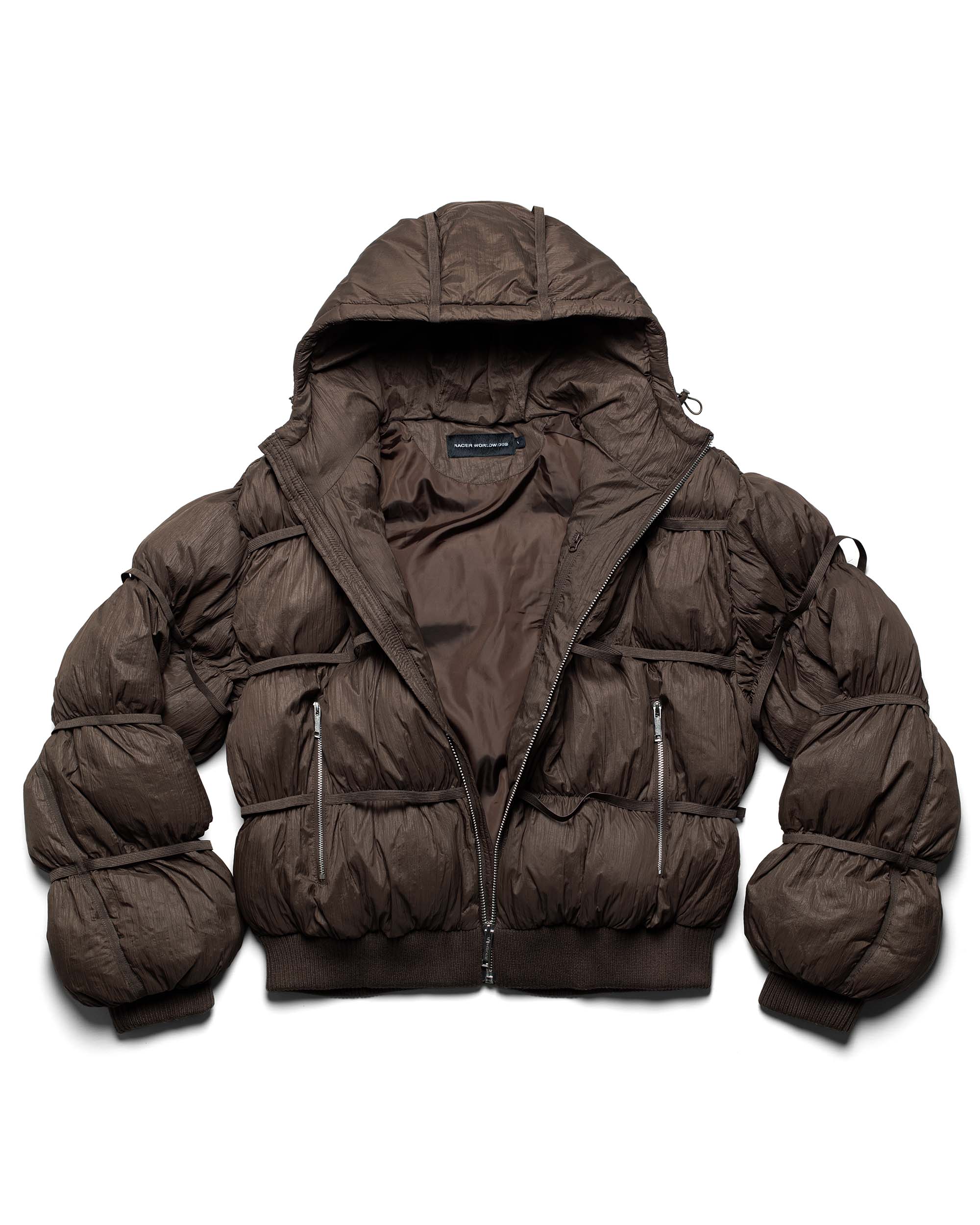 Brown puffer jacket x