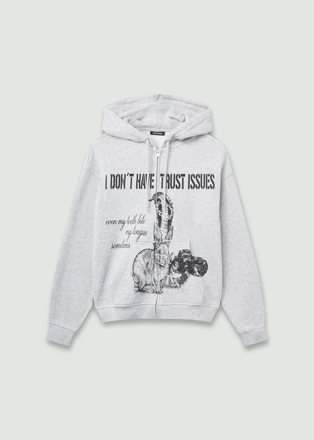 Bunny zip up hoodie grey