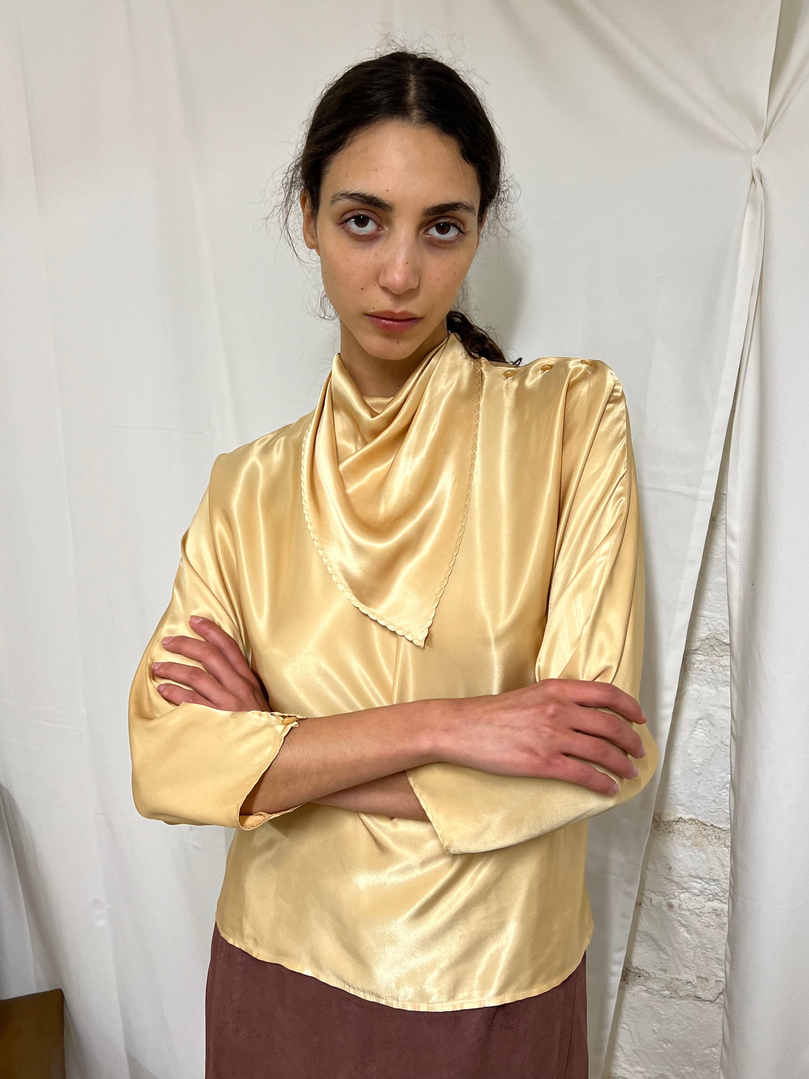 Golden silk shirt
