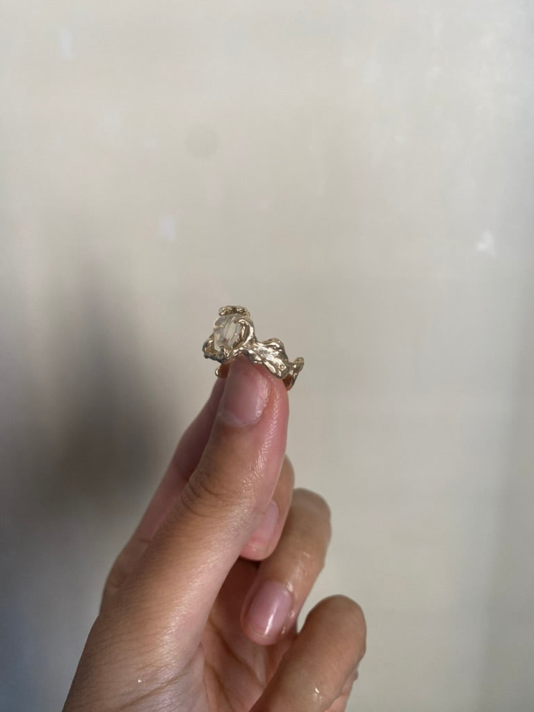 Ignite ring - mexican opal - clear/gold
