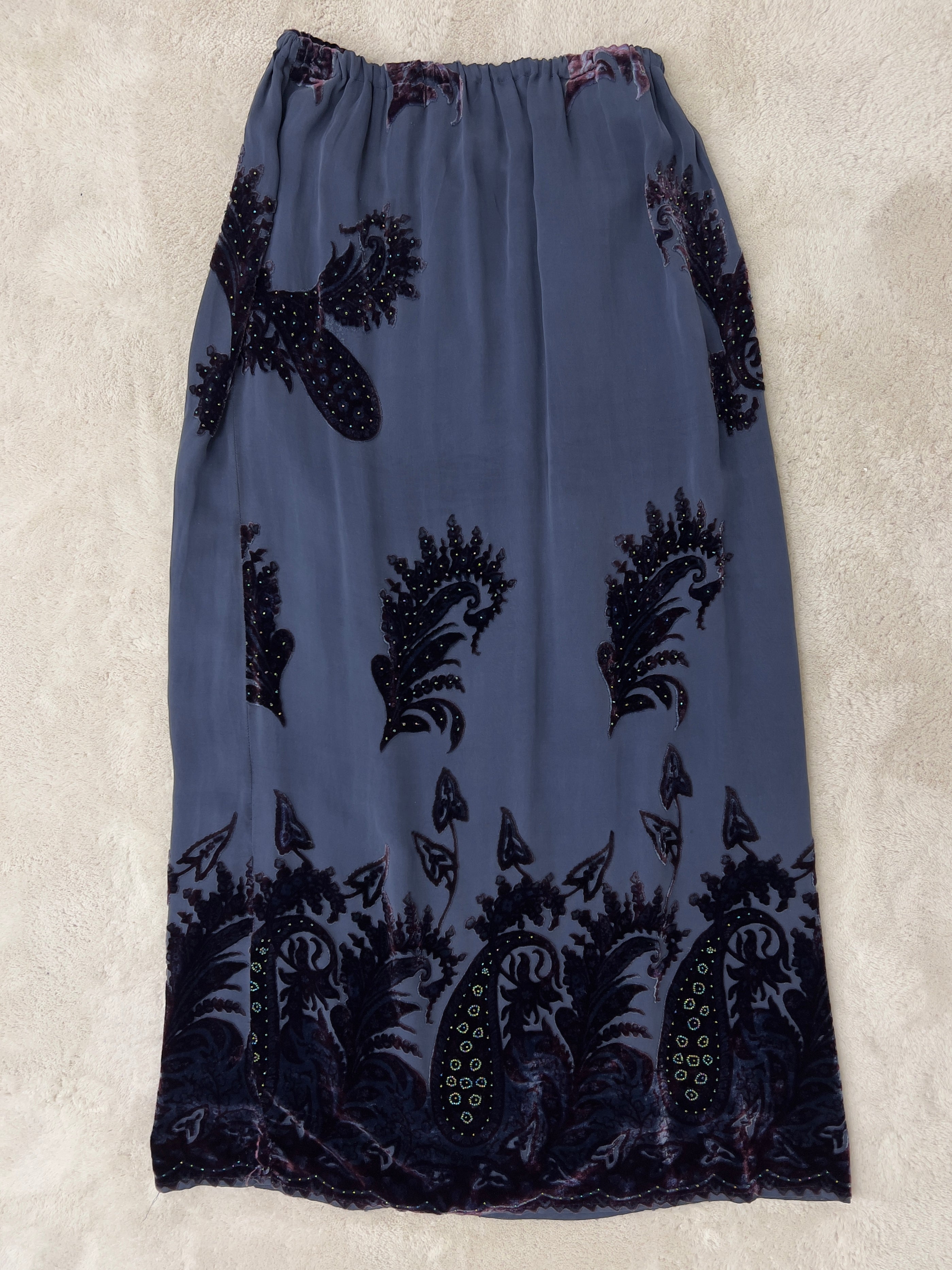 Velvet maxi skirt