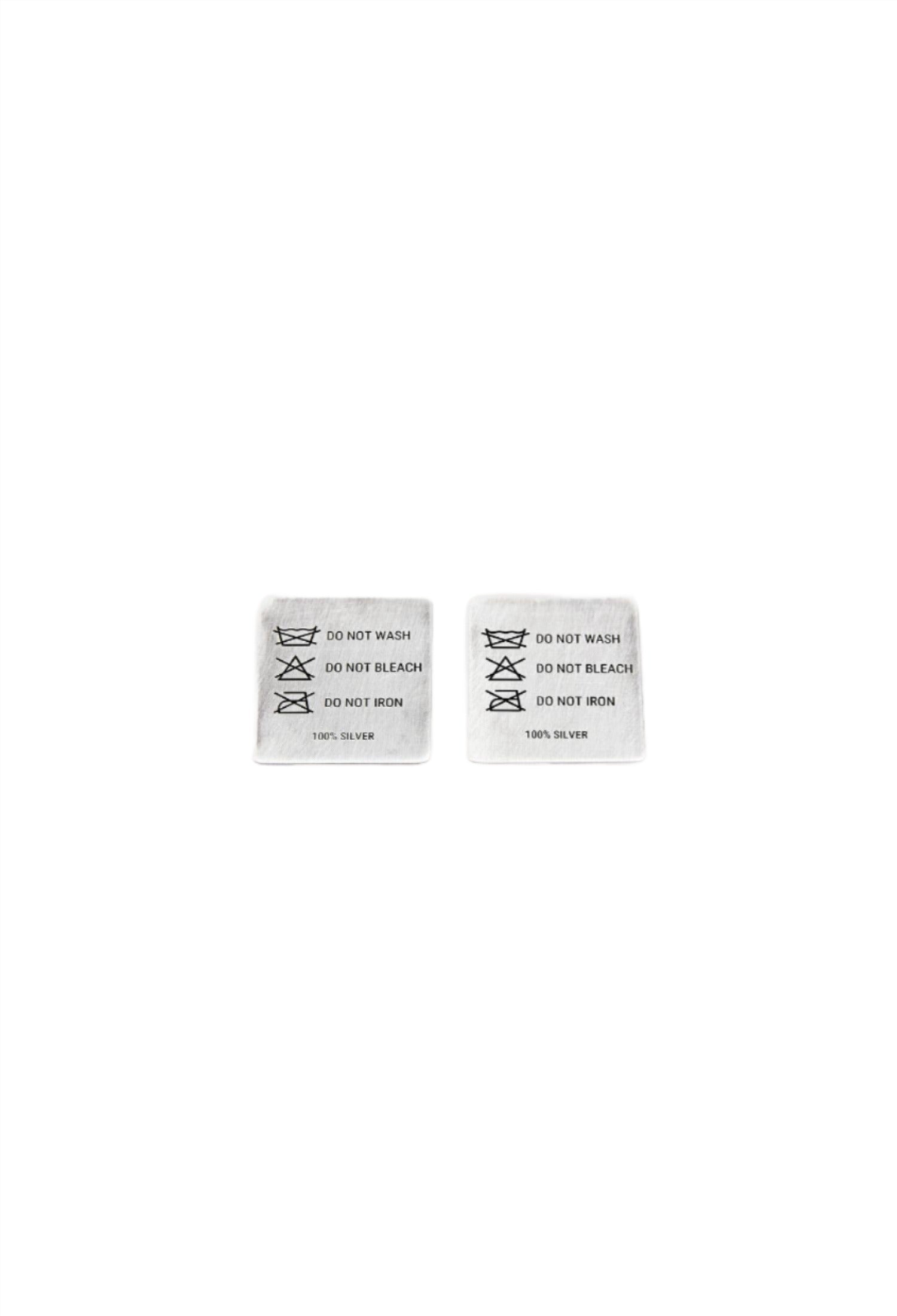 Laundry tag earrings