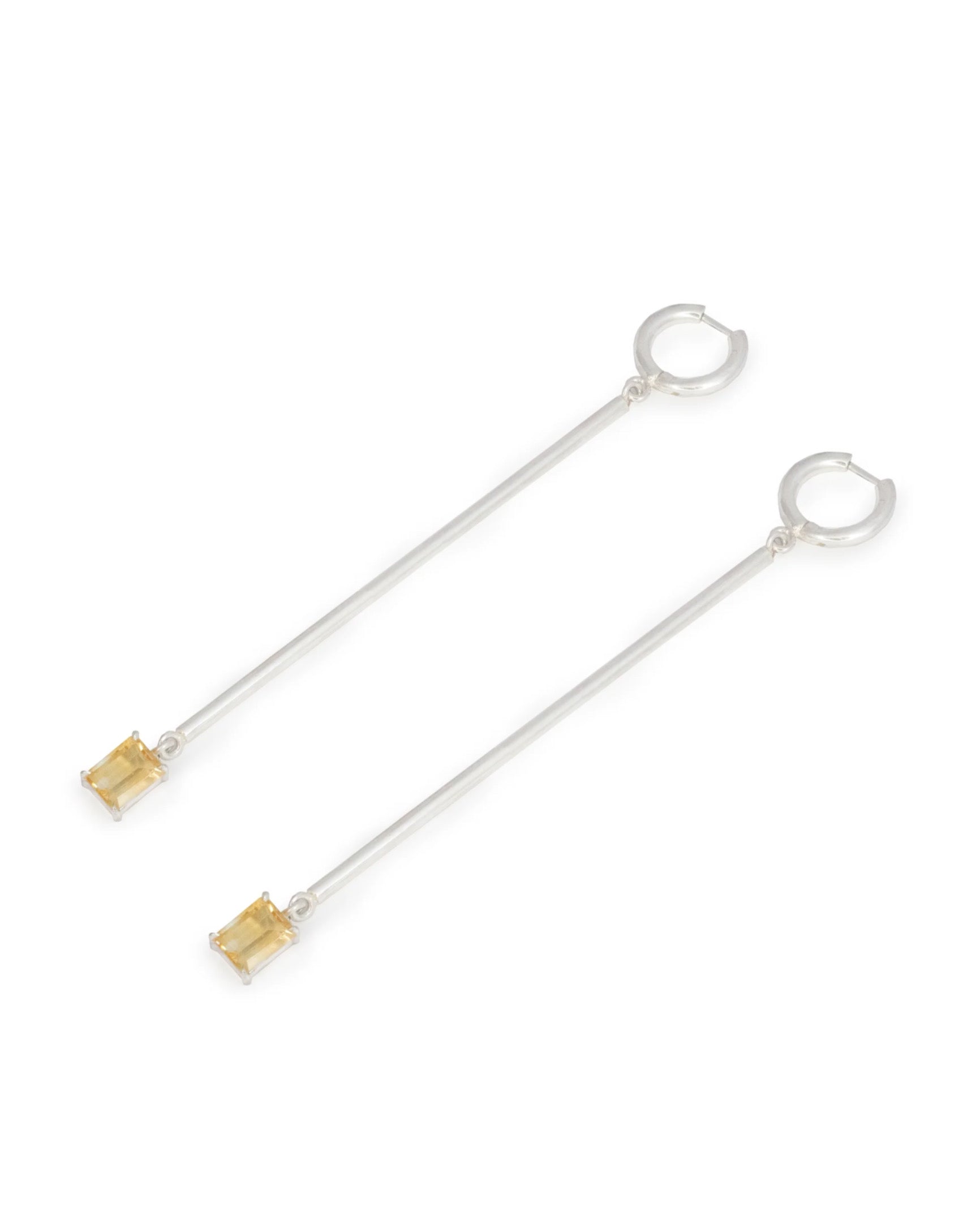 Bar & lemon quartz loa hoop