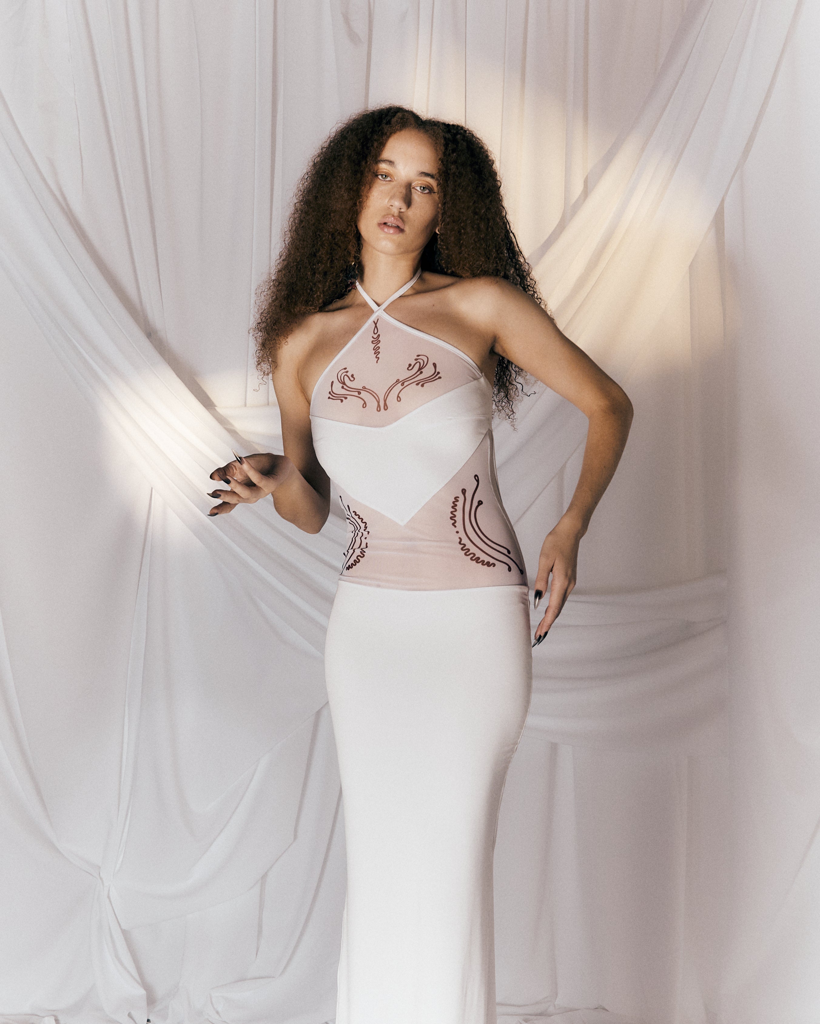 Venus shell tattoo long dress