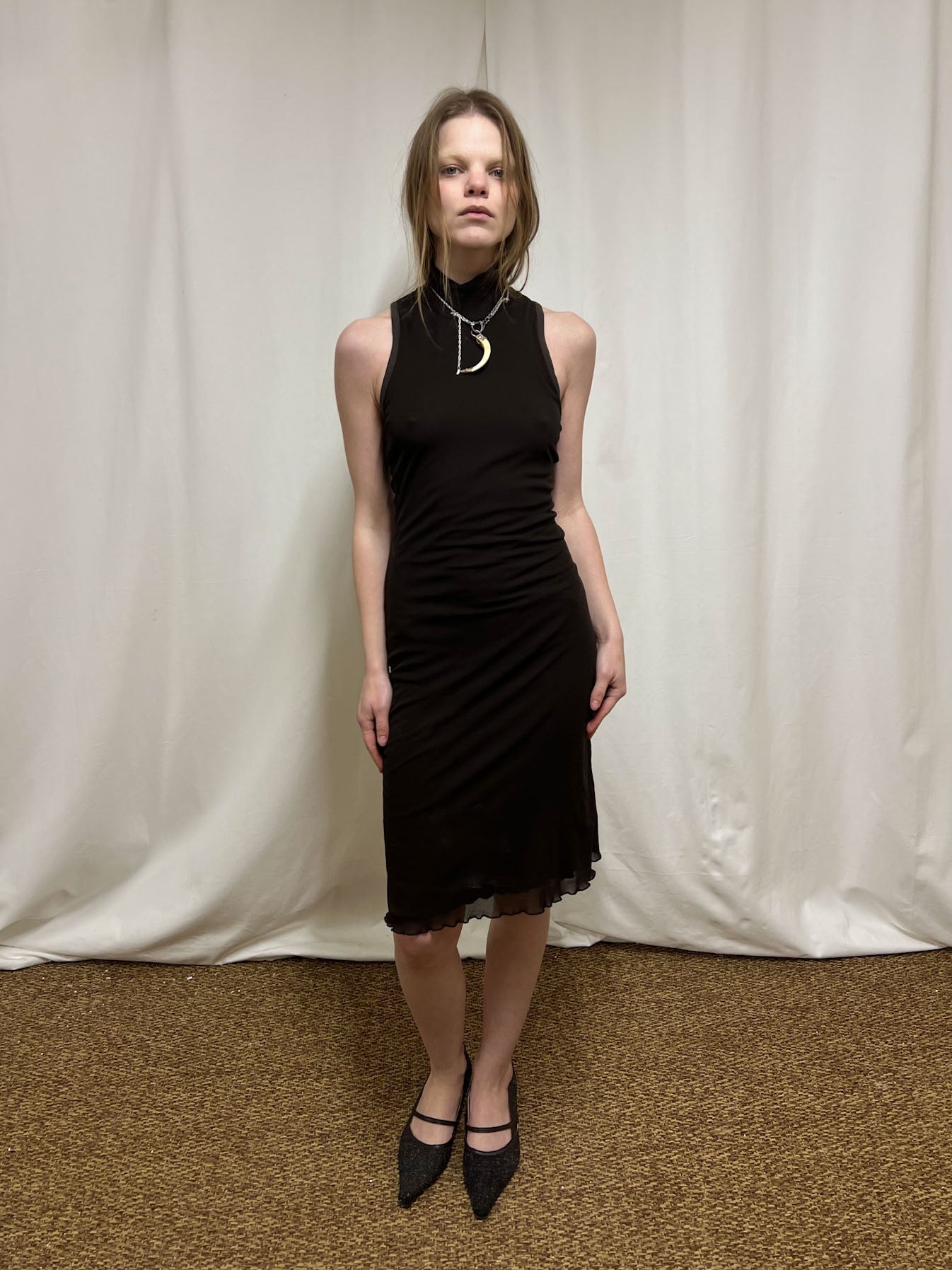 Brown mesh dress
