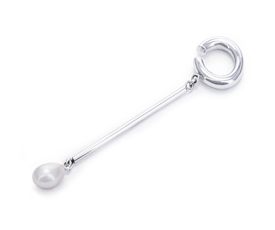 Charlotte ear-cuff bar & pearl