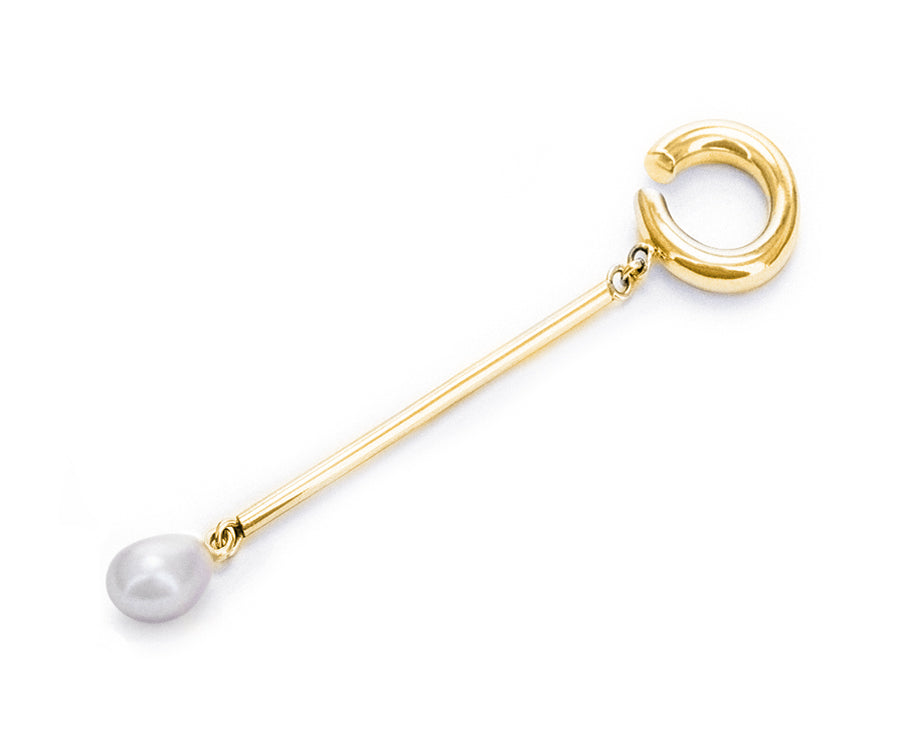 Charlotte ear-cuff bar & pearl
