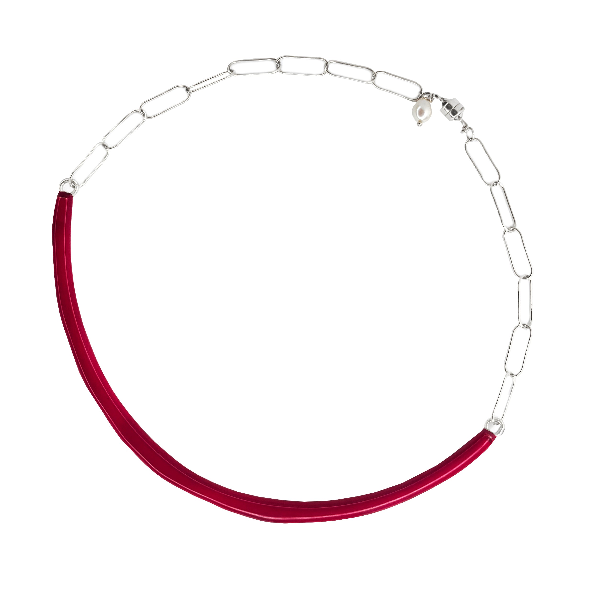 Color necklace silver