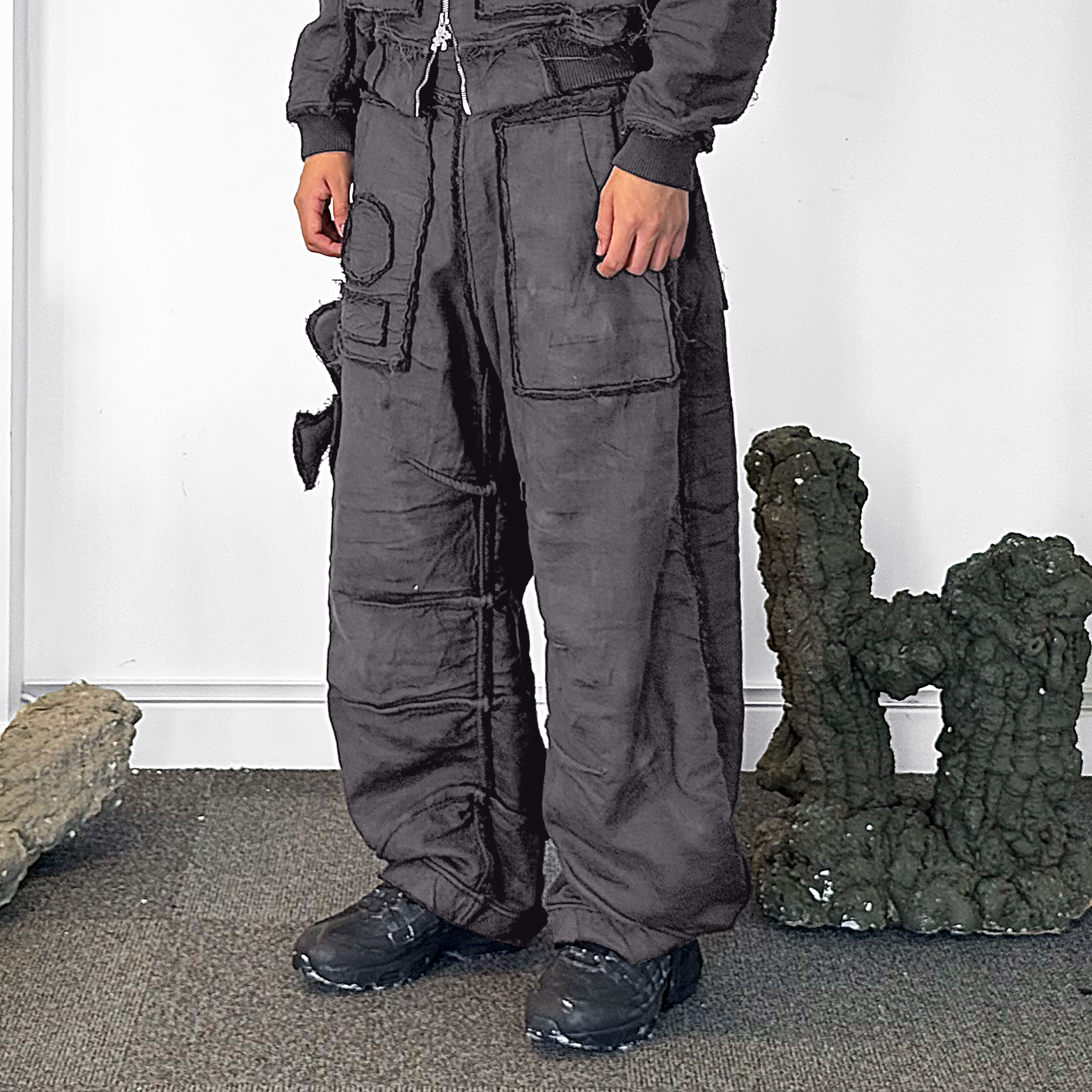 Mourning army track pant - cool grey