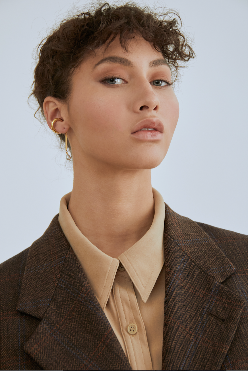 Charlotte ear-cuff bar & pearl