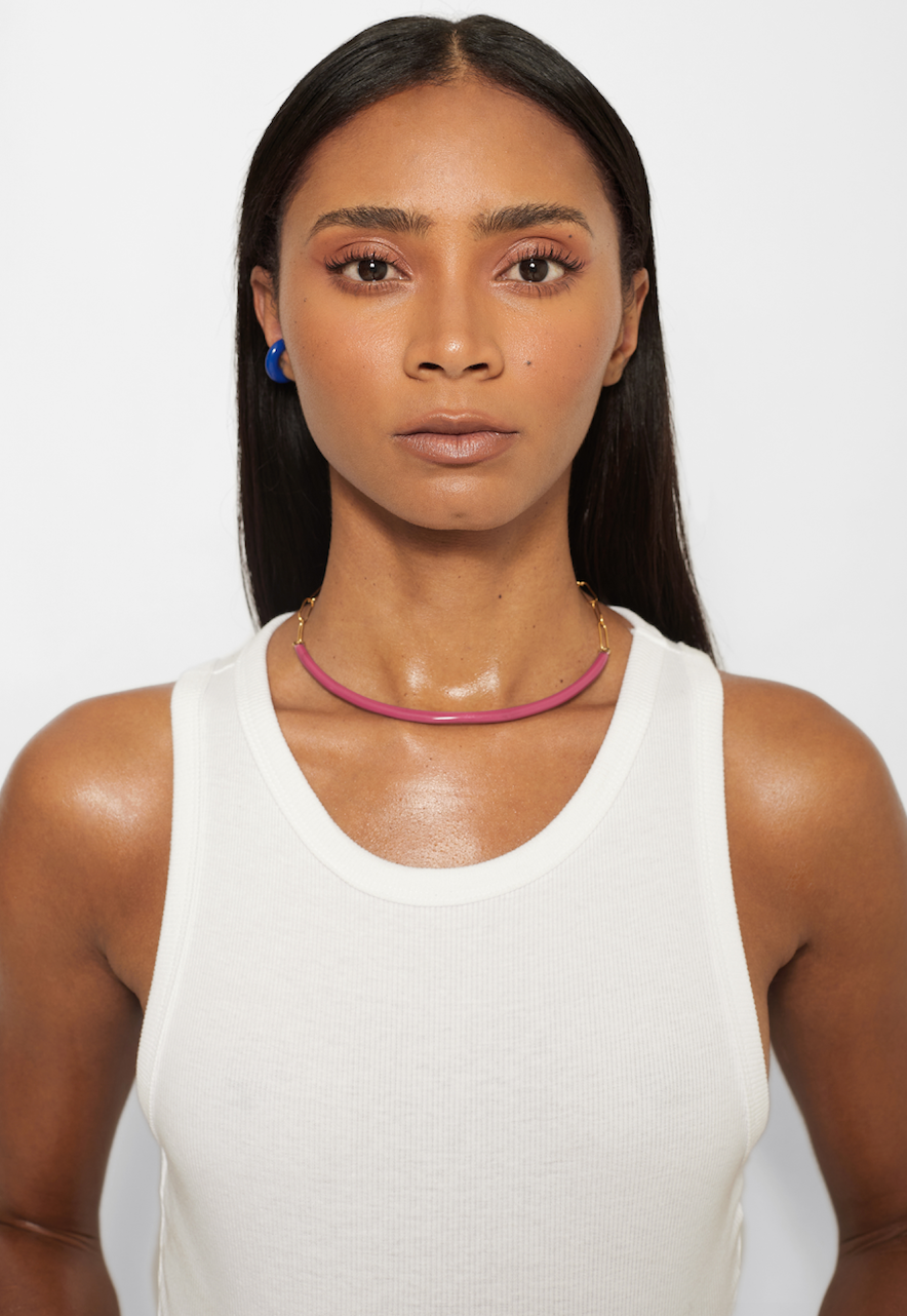 Color necklace silver