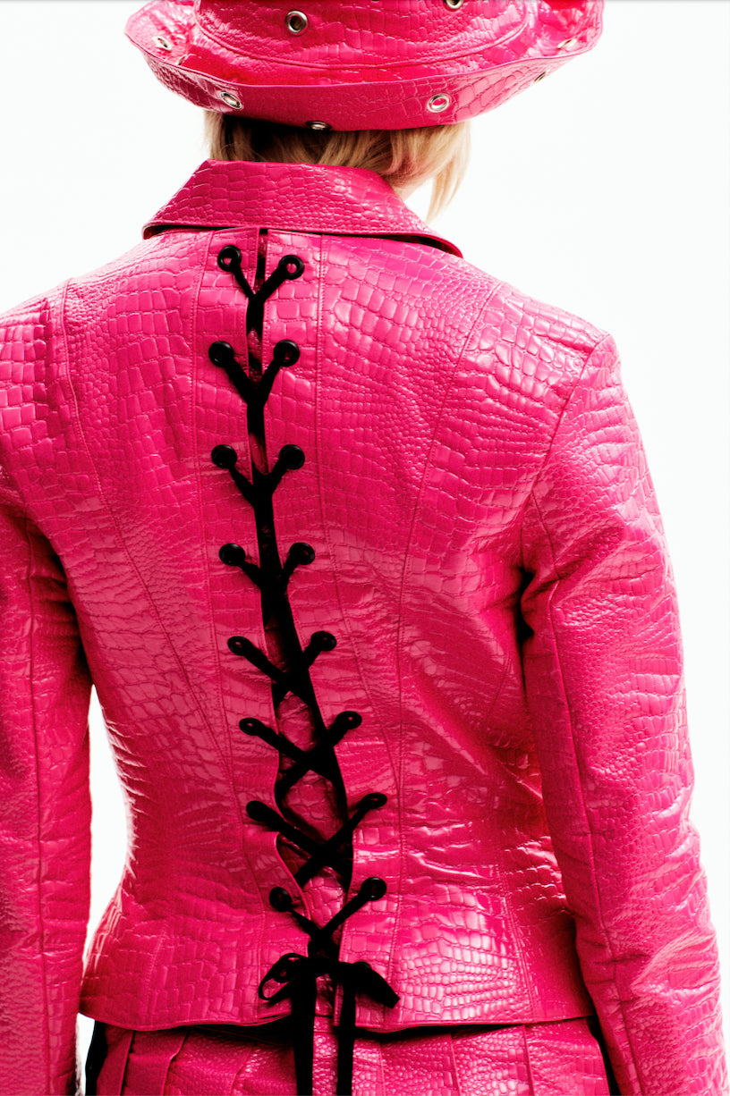 Veste croco fuchsia
