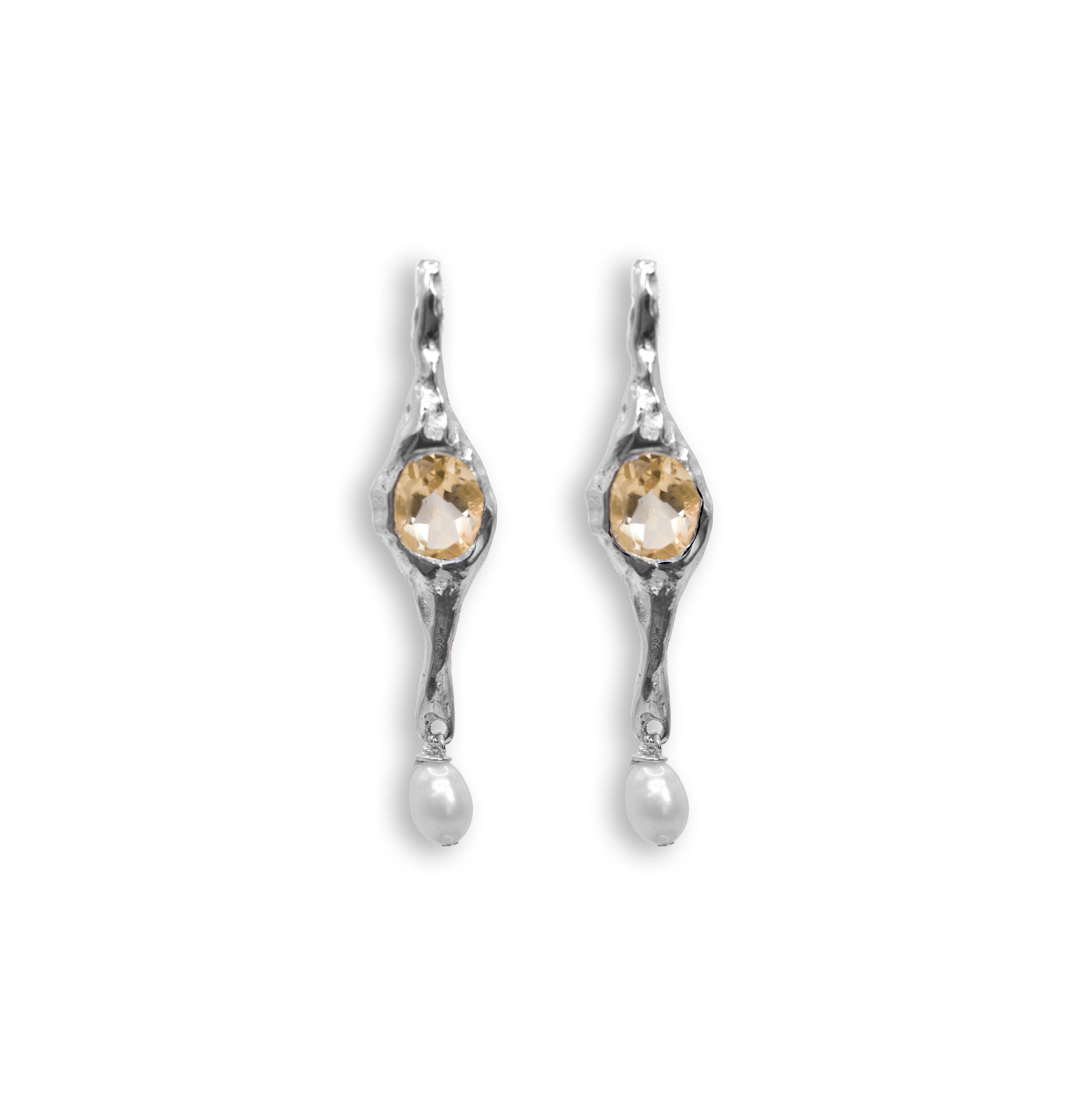 Fusion earrings citrine