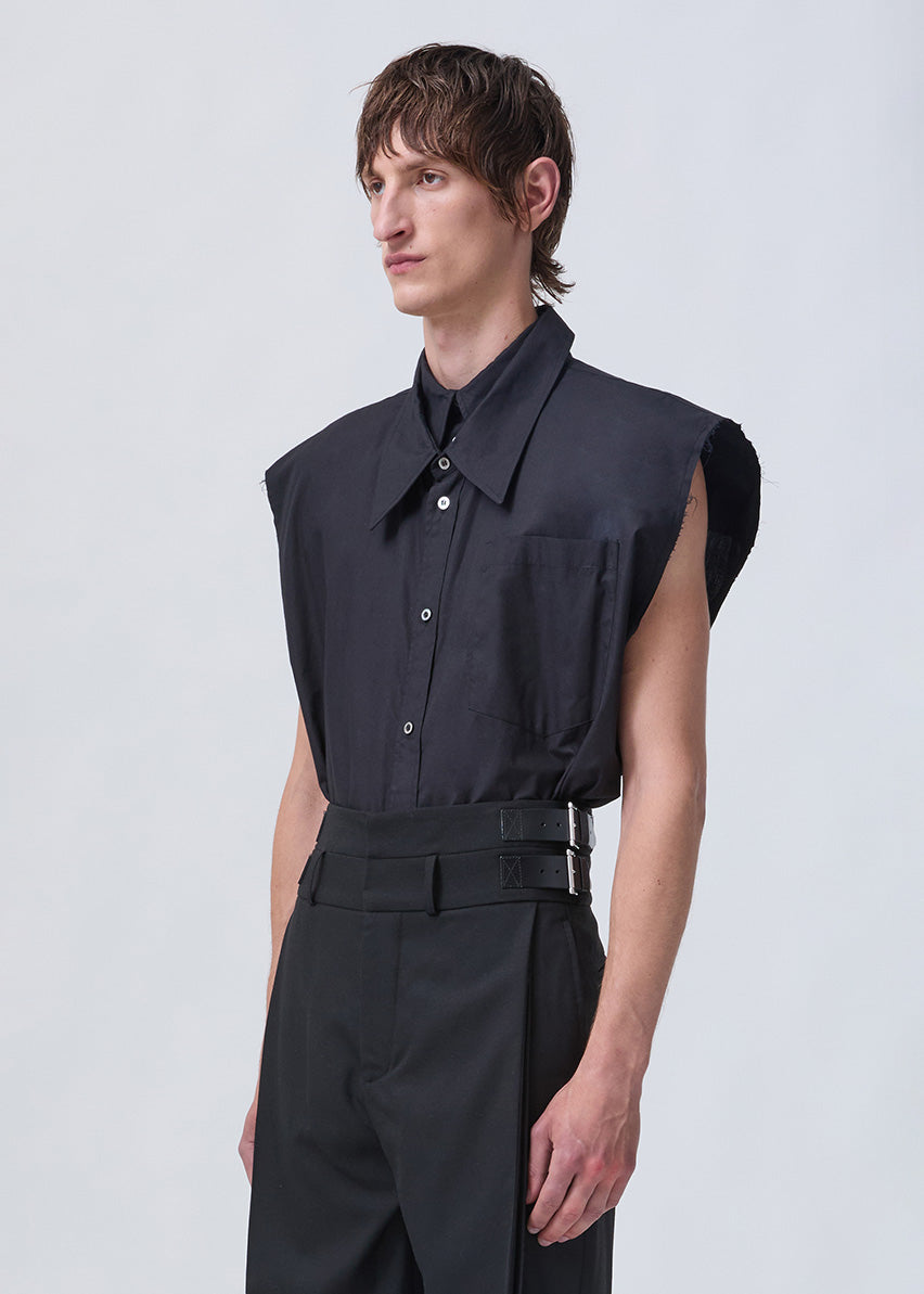 Sleeveless clover shirt black