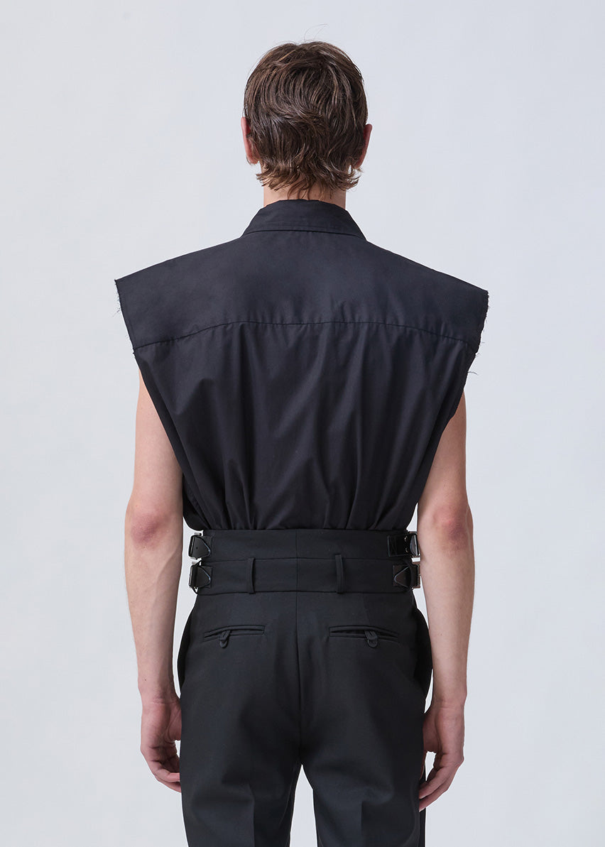 Sleeveless clover shirt black