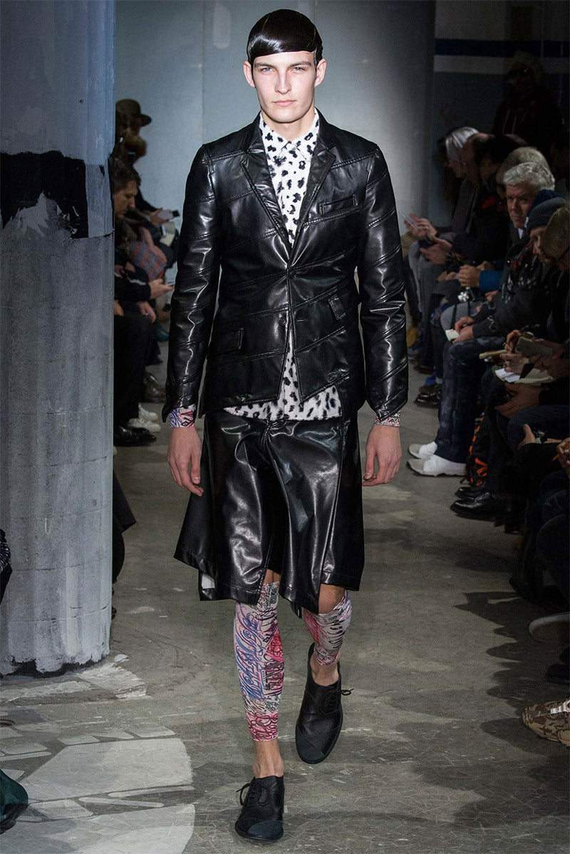 Comme des garçons homme plus a/w 2015 spiral leather jacket