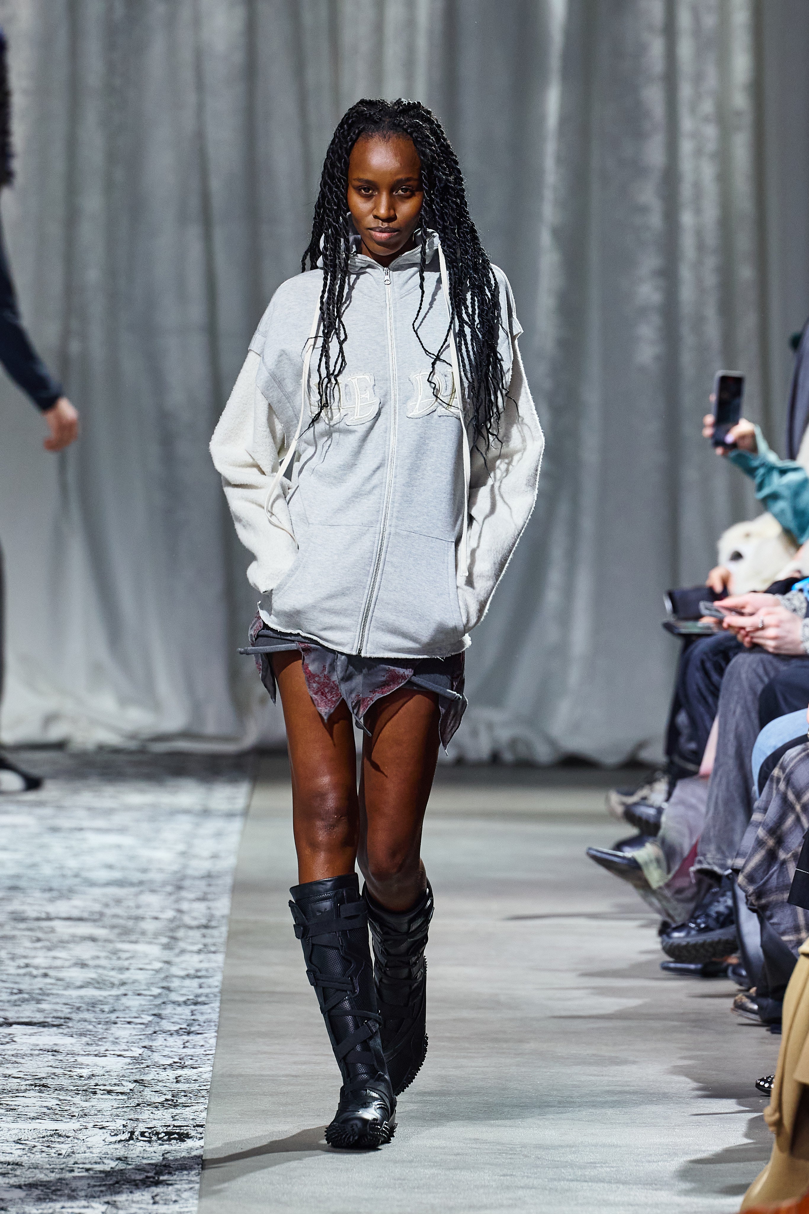 Marl embroidered hoodie