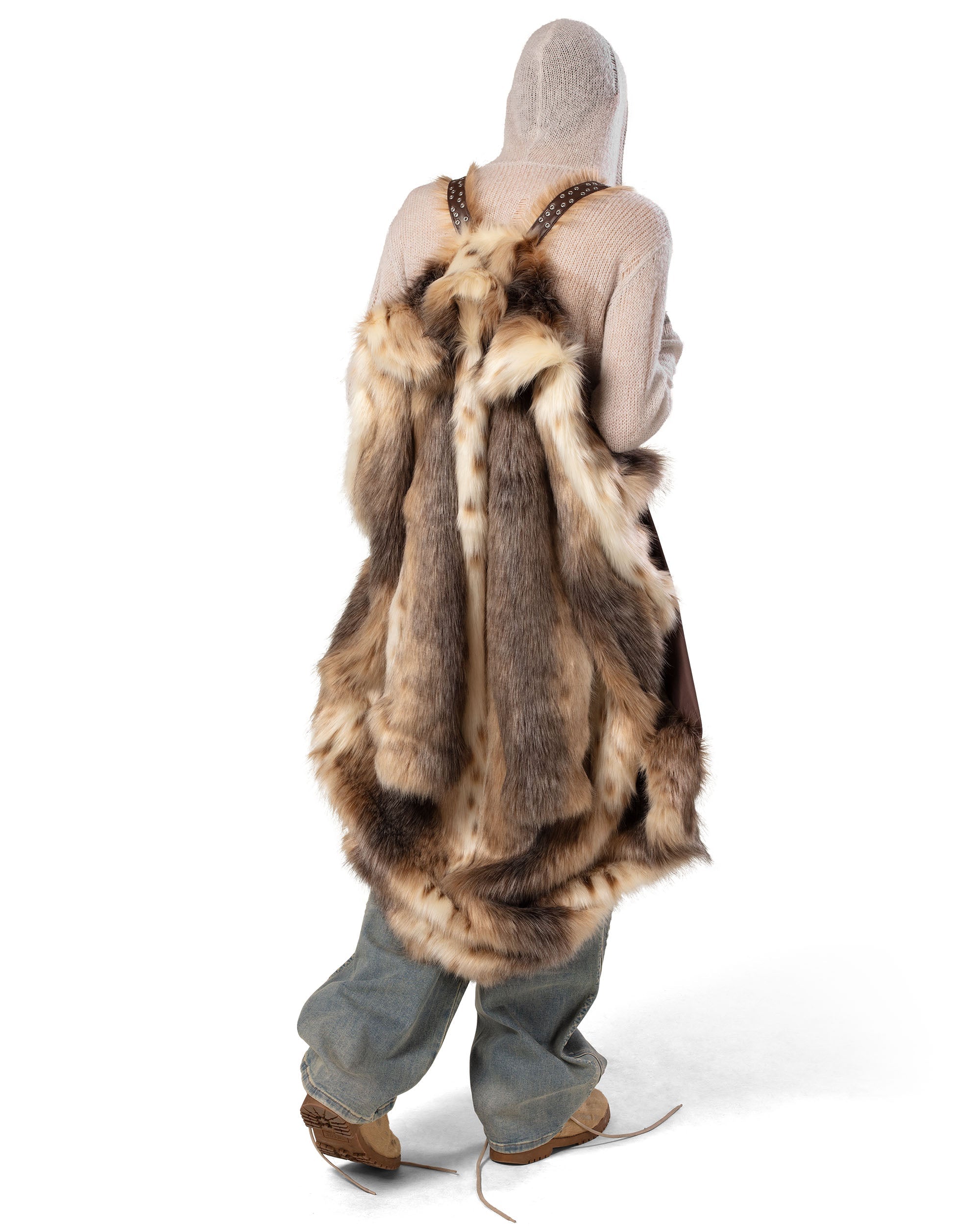 Long coyote fur coat