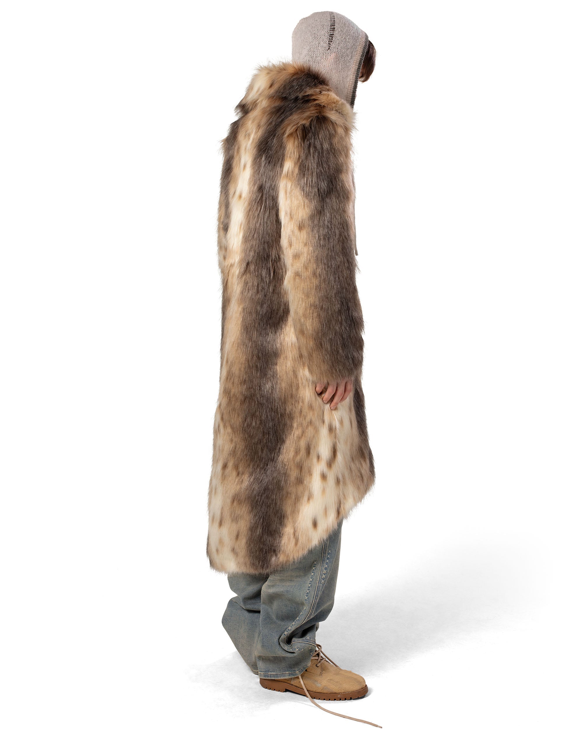 Long coyote fur coat