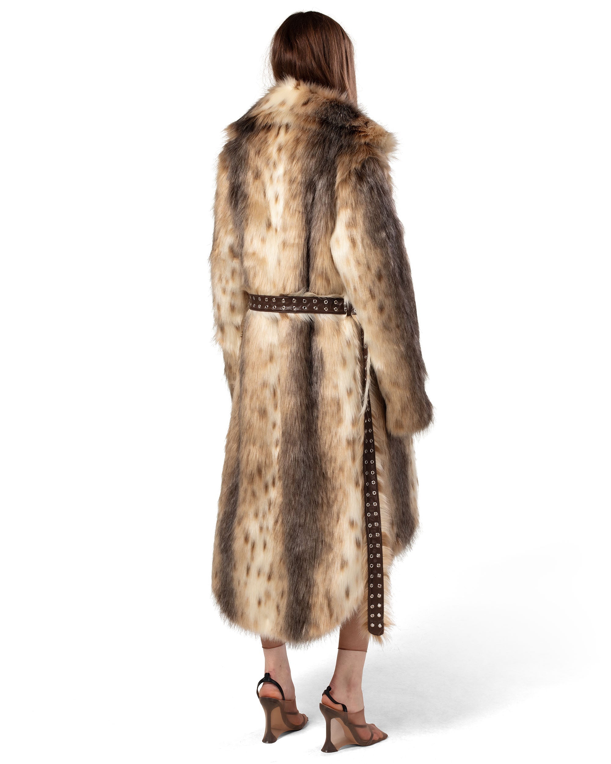 Long coyote fur coat