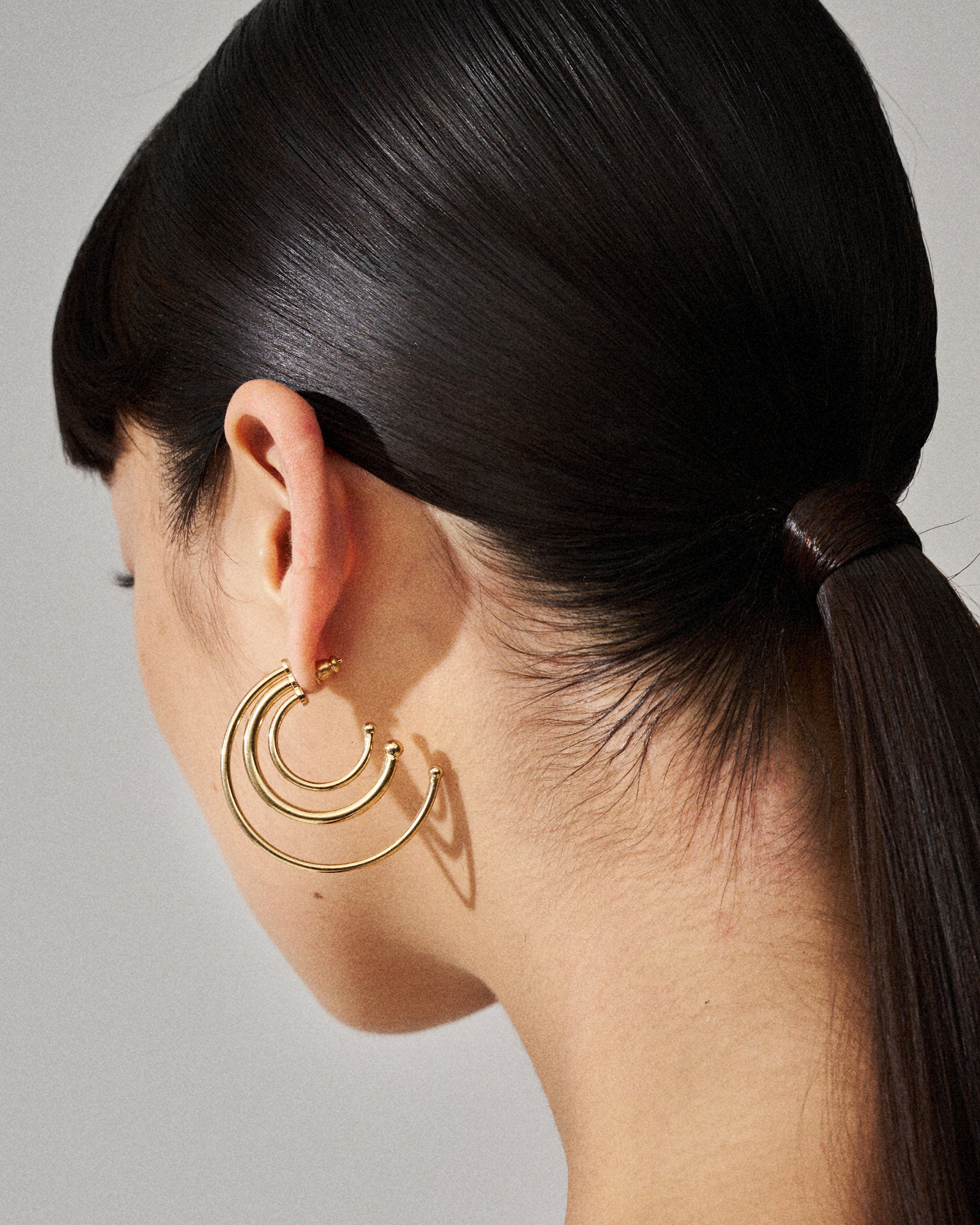 Pierced solar hoops small