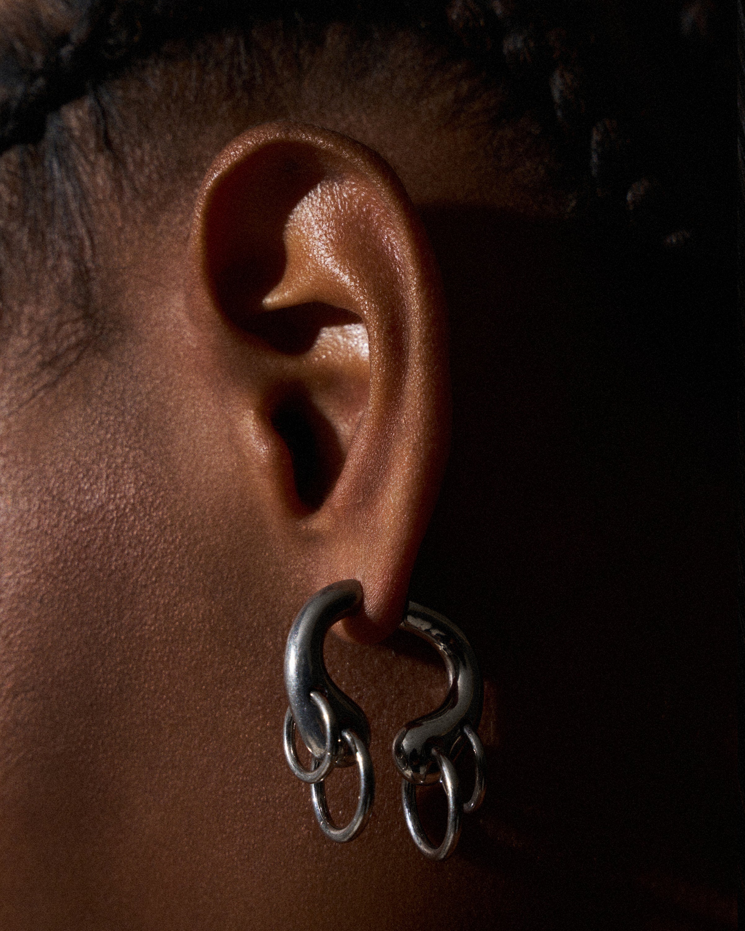 Pierced helix earrings