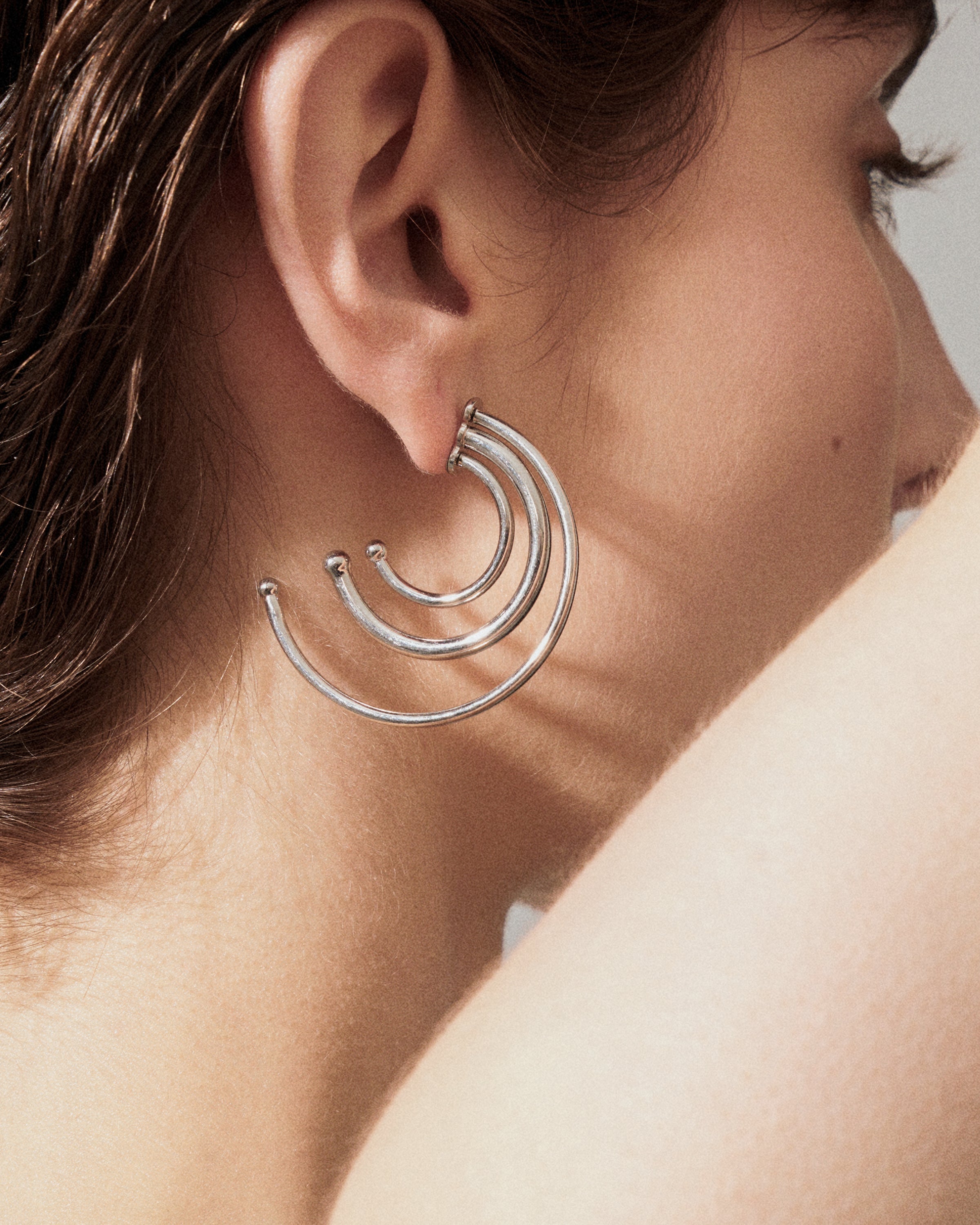 Pierced solar hoops small