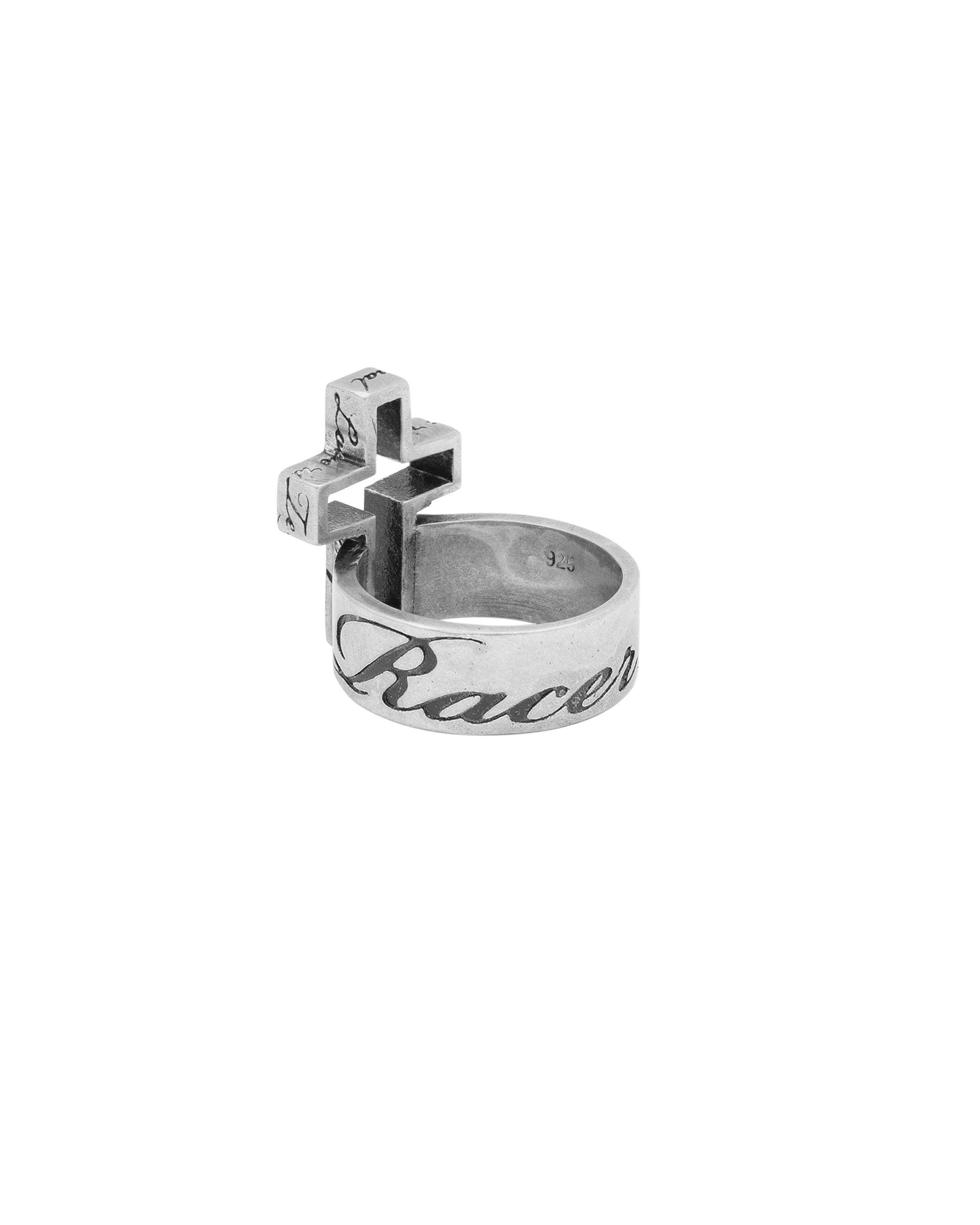 3d cross 925 silver ring